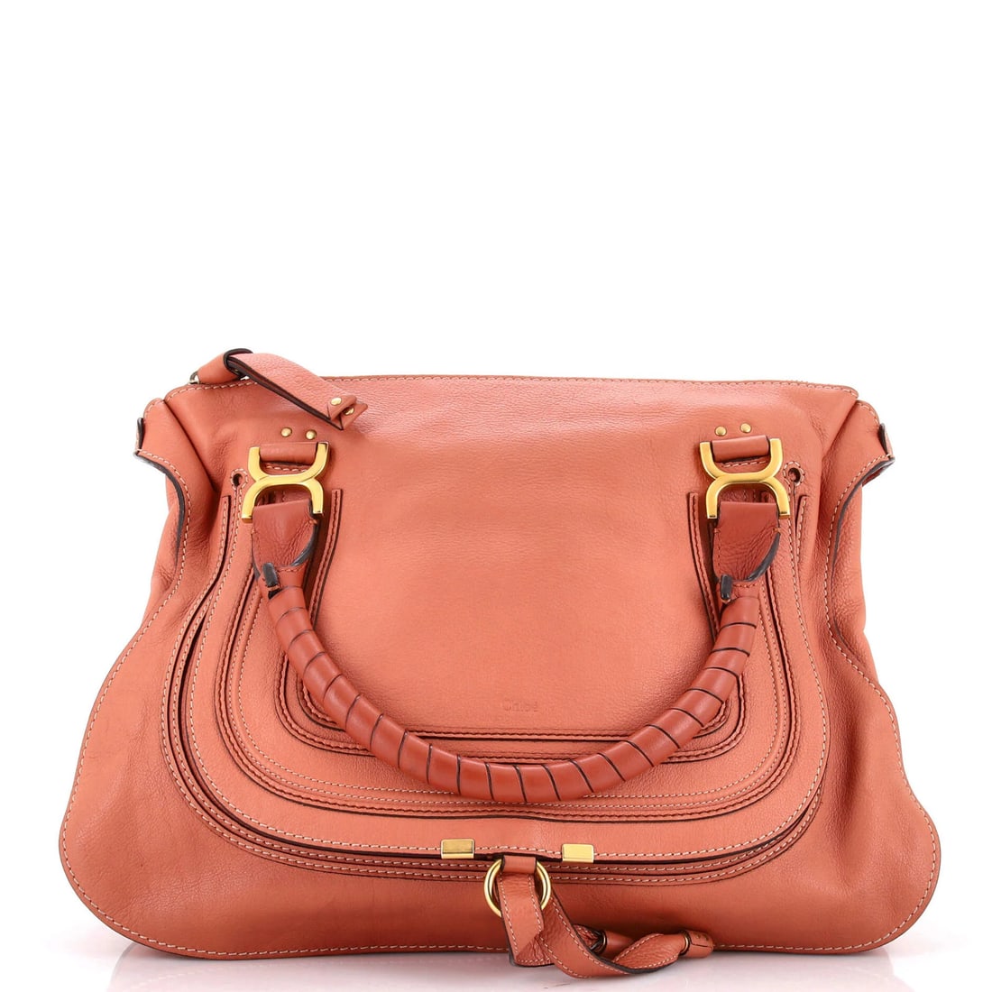 Large Leather Chloe Marcie Shoulder Bag: Large Leather Chloe Marcie Shoulder Bag Large Leather Chloe Marcie Shoulder Bag in Pink. This excellent condition Chloe Marcie shoulder bag features a striking pink exterior with a large size and