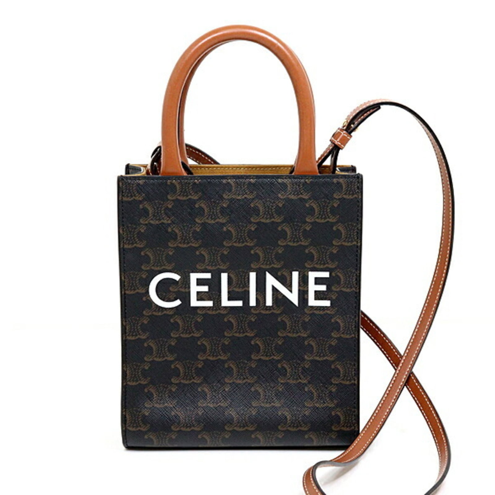 Canvas Leather Celine Bag Shoulder: Canvas Leather Celine Bag Shoulder Canvas Leather Celine Bag Shoulder - A timeless shoulder bag crafted from canvas and leather, featuring a classic design with a dark brown finish. The bag measures 2