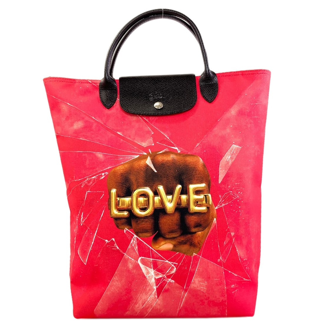Canvas Handbag Collaboration Longchamp Robert Indiana: Canvas Handbag Collaboration Longchamp Robert Indiana Canvas Handbag Collaboration Longchamp Robert Indiana - A unique blend of style and art, this pink canvas handbag features a collaboration with