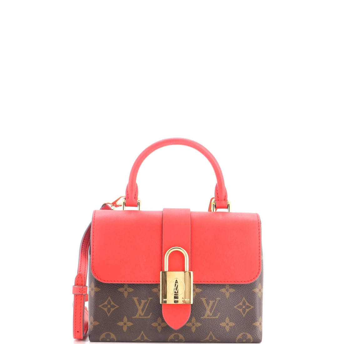 Handbag Canvas Leather Monogram Locky Louis Vuitton: Handbag Canvas Leather Monogram Locky Louis Vuitton Red Louis Vuitton Locky Handbag with Leather and Canvas Coated Exterior, featuring a classic top handle design and bold monogram pattern. The bag's