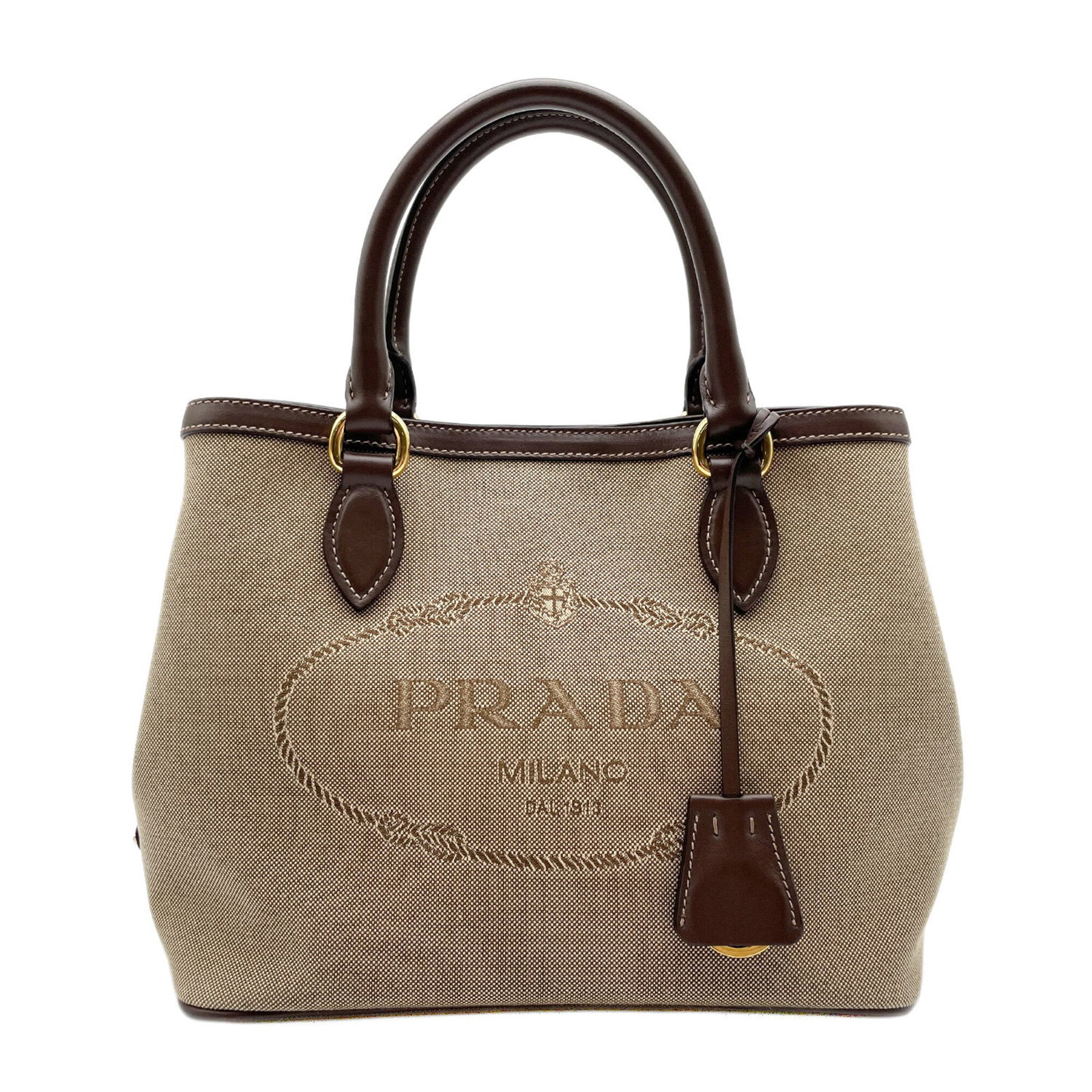 Canvas Leather Prada Bag Shoulder: Canvas Leather Prada Bag Shoulder Canvas Leather Prada Bag Shoulder - A stylish and versatile shoulder bag made from canvas and leather, featuring a signature brown color and a compact size of 20cm x