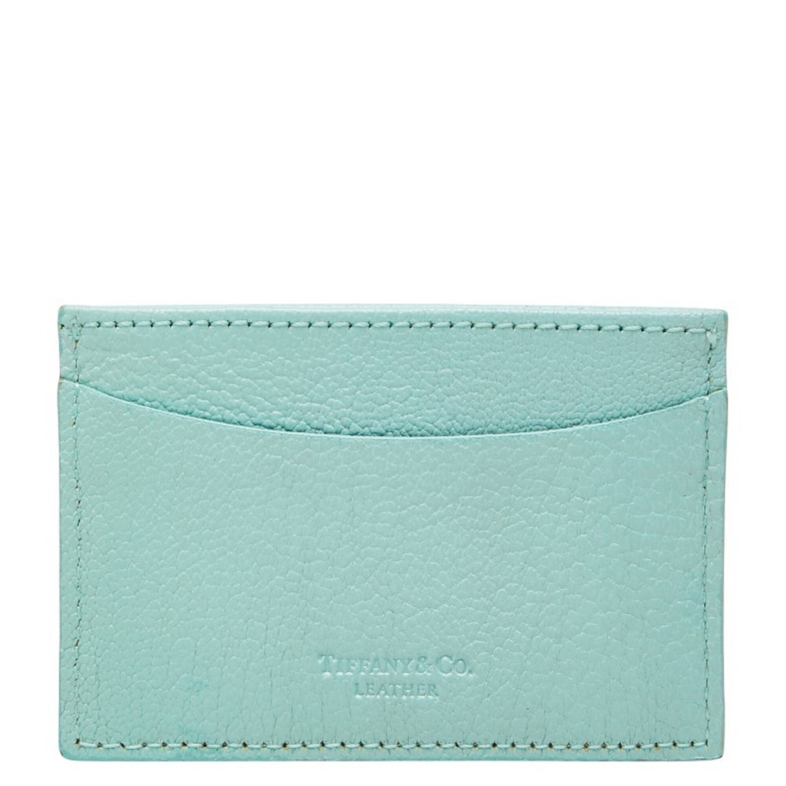 Card Case Leather: Card Case Leather Tiffany blue leather card case with a compact 7cm x 10cm design, making it easy to carry essentials. This stylish accessory features a sleek and minimalist design, perfect for adding