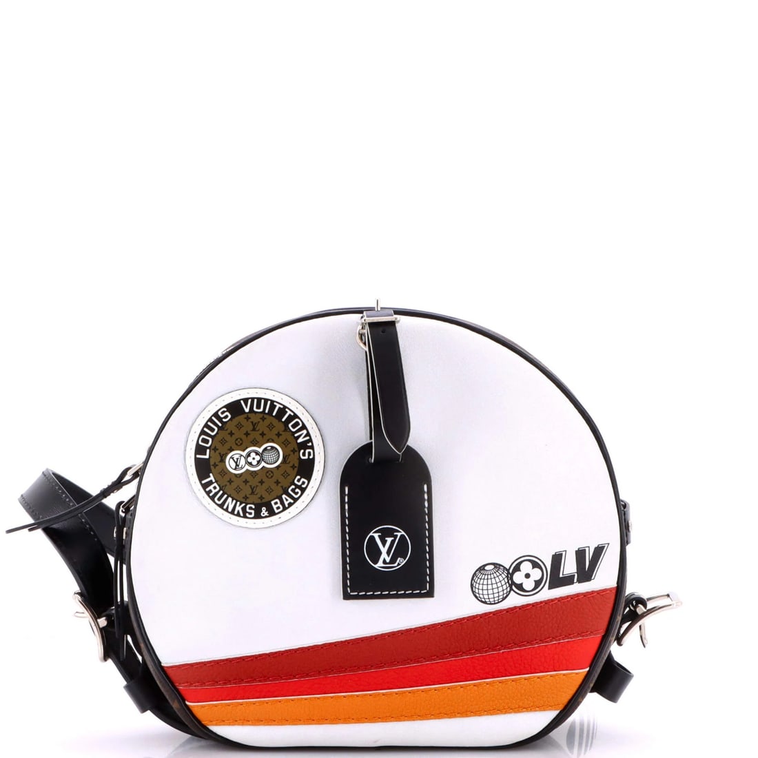 Airline Bag Canvas Chapeau Leather Louis Monogram Souple Vuitton: Airline Bag Canvas Chapeau Leather Louis Monogram Souple Vuitton Canvas Coated Leather Louis Vuitton Airline Bag Souple Chapeau Boite MM Features a Multicolor Exterior with Silver Hardware and Black M