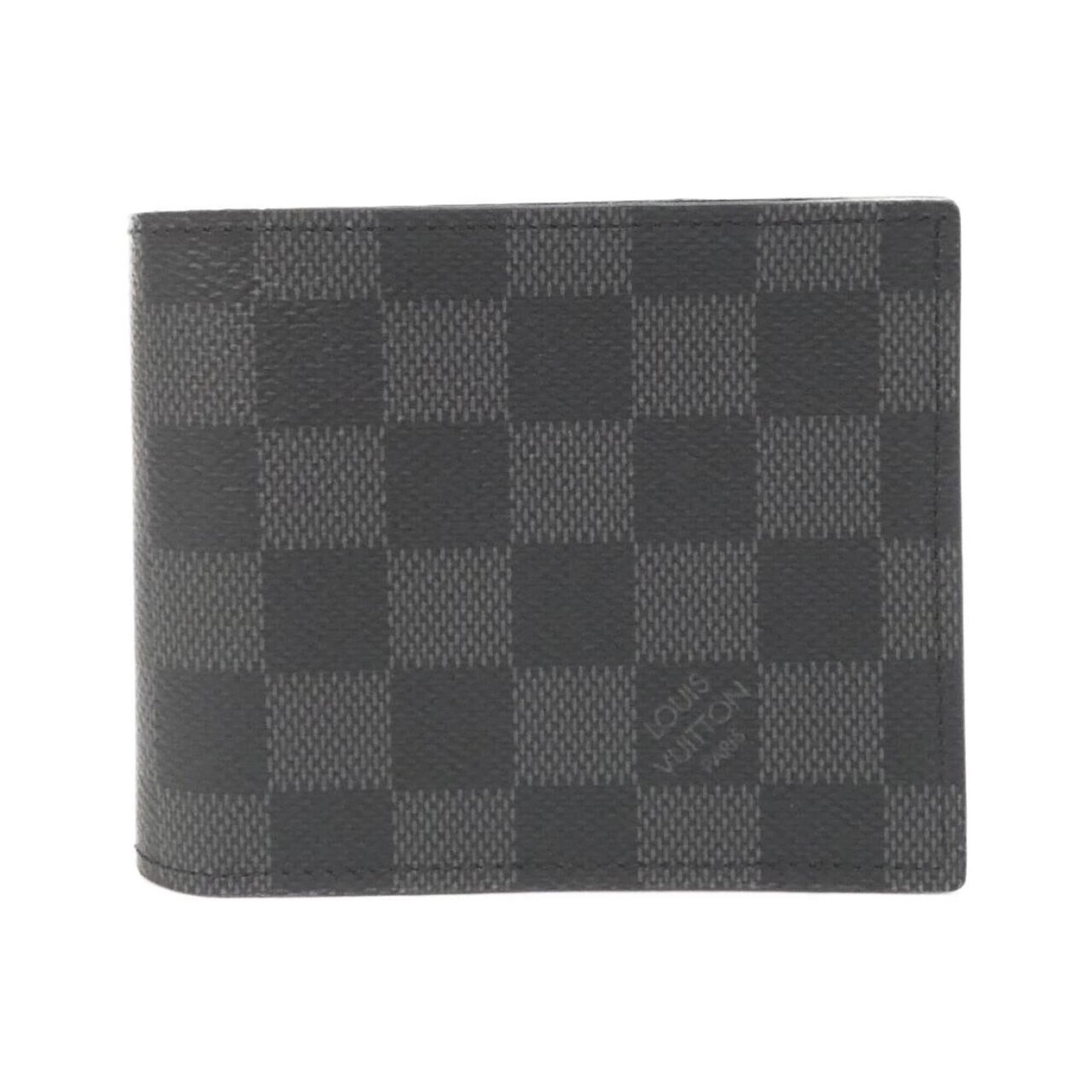 Coated Canvas Bi Fold Wallet Louis Vuitton: Coated Canvas Bi Fold Wallet Louis Vuitton Coated canvas bi-fold wallet with a classic Louis Vuitton design, featuring a graphite color and durable construction. This stylish accessory measures 9cm x