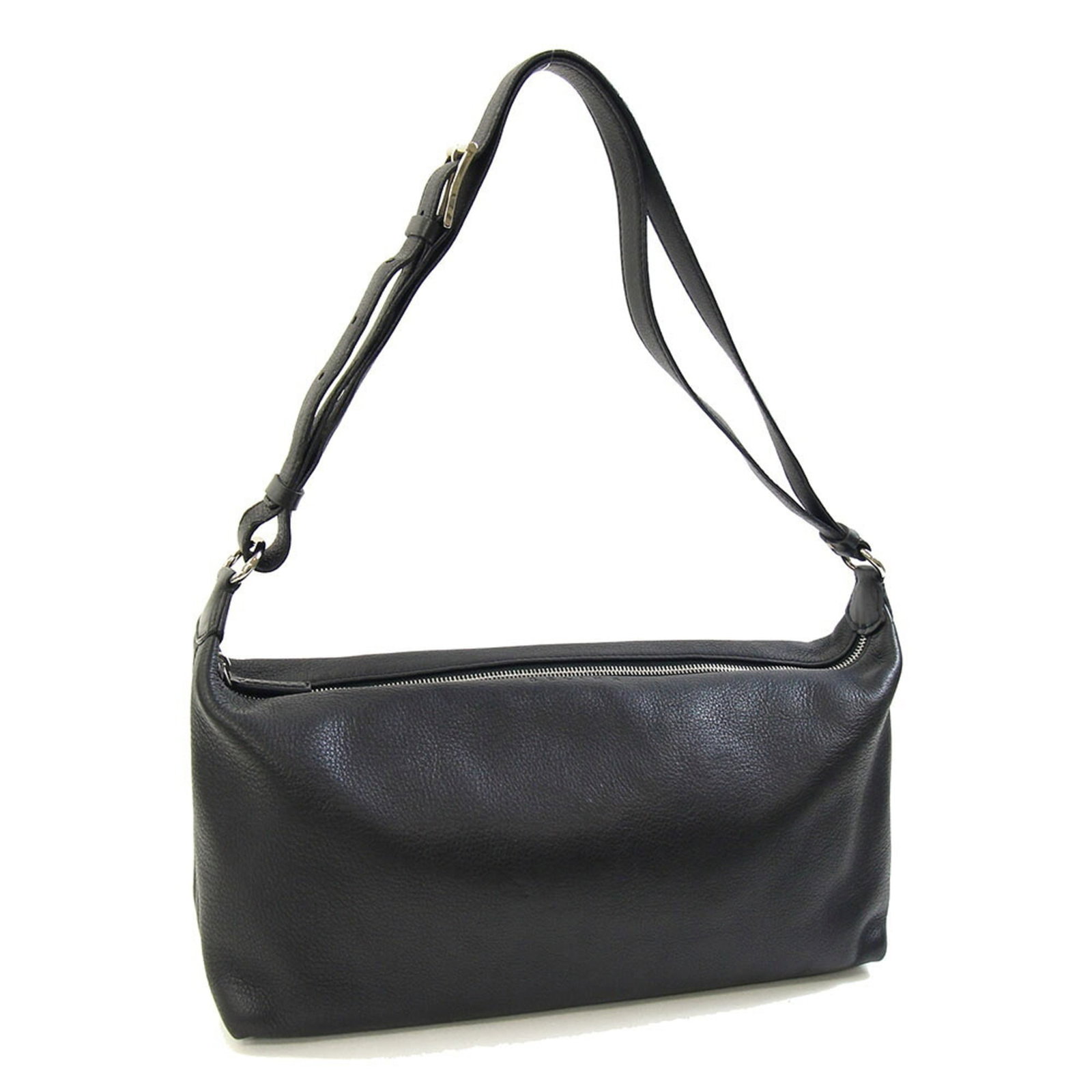 Shoulder Bag Leather Celine: Shoulder Bag Leather Celine Black leather shoulder bag from Celine, Italy, measuring 17cm x 38cm x 11cm. This stylish bag features high-quality leather construction and a sleek design. A signature is 