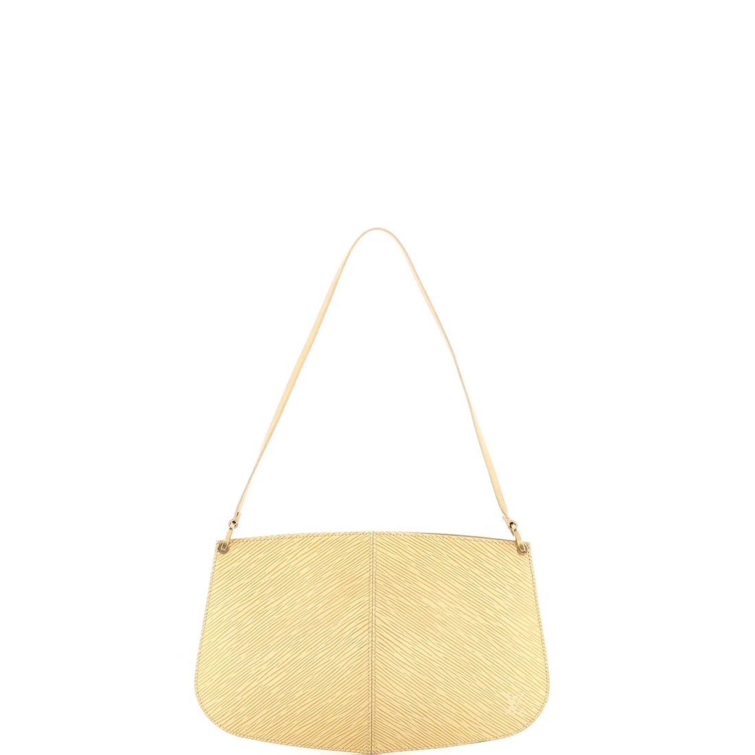 Louis Vuitton Demi Lune Pochette Epi Leather: Louis Vuitton Demi Lune Pochette Epi Leather Yellow Louis Vuitton Demi Lune Pochette Epi Leather shoulder bag features a classic design with a 10.5" wide exterior and 8.5" drop handle. The exterior sh