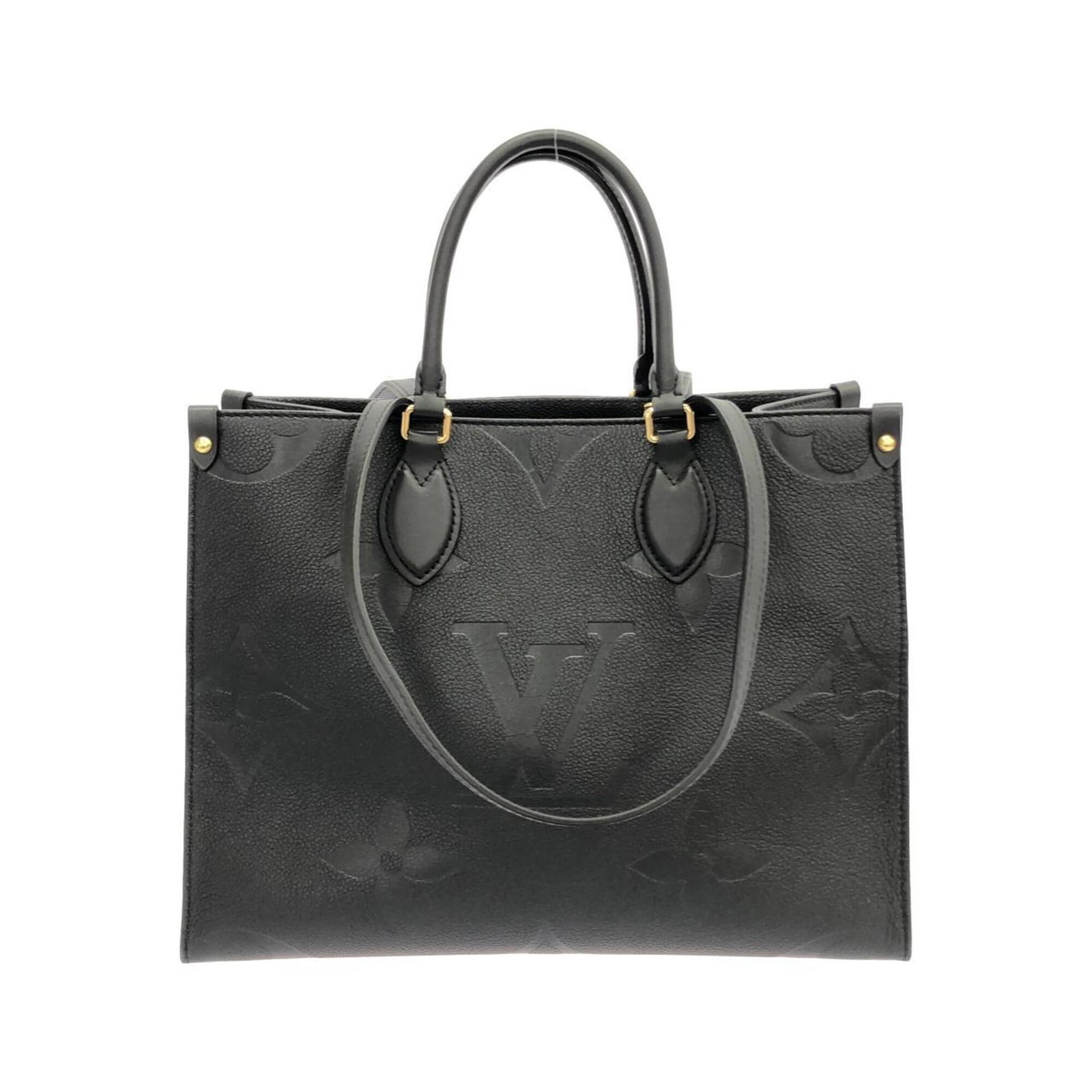 Handbag Leather Louis Vuitton: Handbag Leather Louis Vuitton The Louis Vuitton MPN M45595 Handbag is a high-quality leather bag made from calfskin, featuring a classic design with a black color. Its compact size and durable constru
