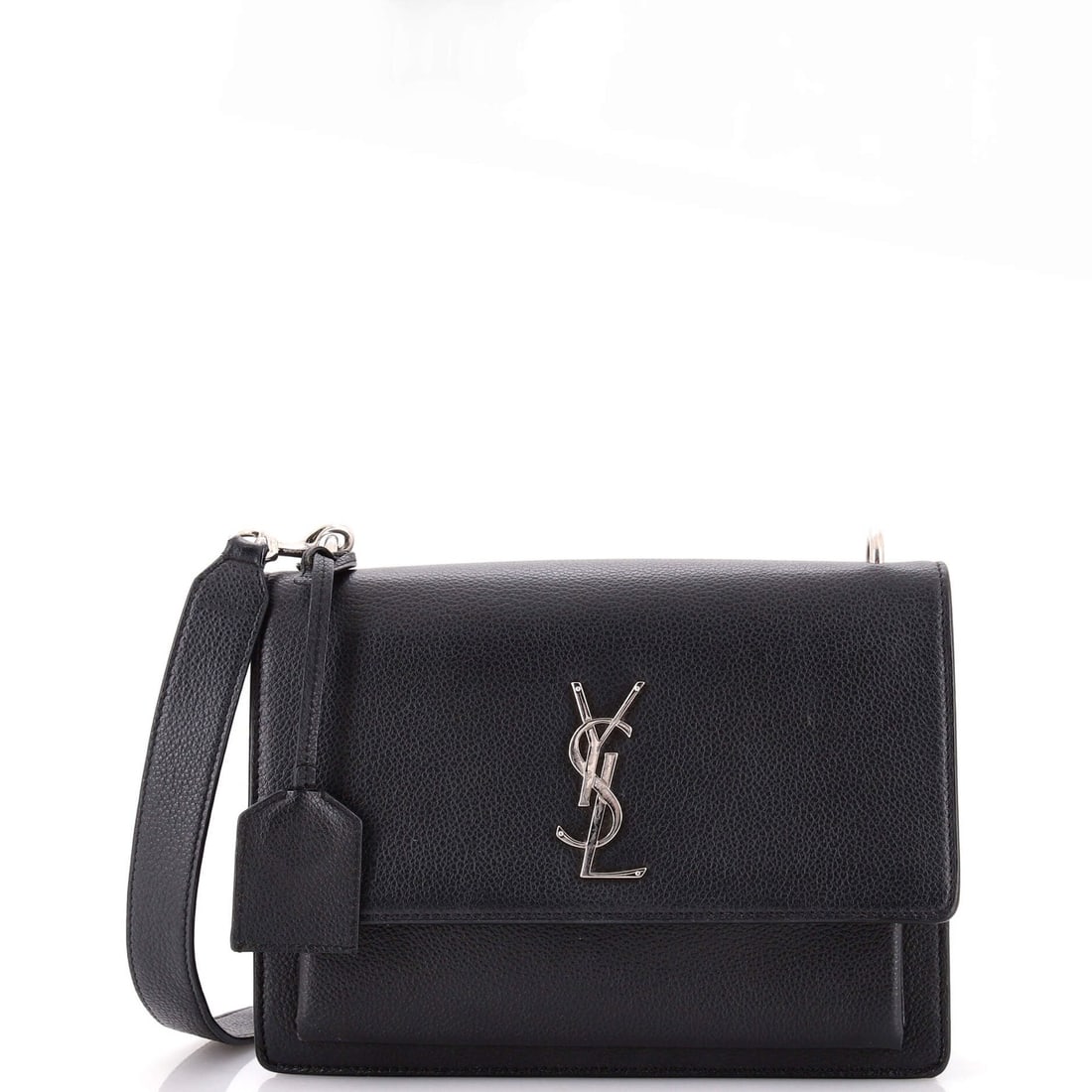 Laurent Saint Medium Leather Satchel Sunset: Laurent Saint Medium Leather Satchel Sunset The Laurent Saint Medium Leather Satchel Sunset boasts a sleek black exterior with a sophisticated cross body design, complemented by a stylish clochette
