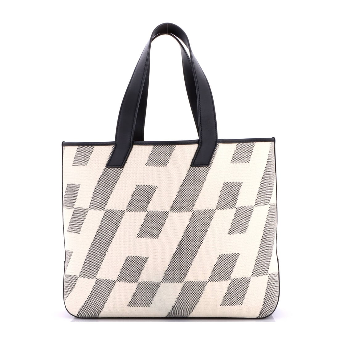 Hermes Cabas H en Biais Tote Canvas with Leather 40: Hermes Cabas H en Biais Tote Canvas with Leather 40 Canvas and leather come together in the classic Cabas H en Biais Tote from Hermes, a timeless design with a 40cm capacity. This black tote features