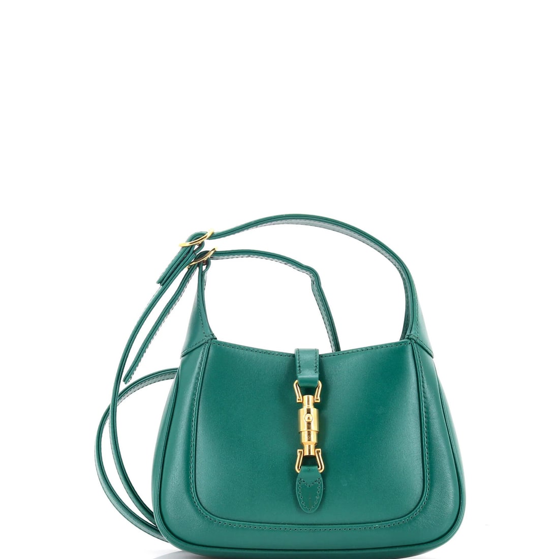 Hobo Leather Mini Gucci Jackie 1961: Hobo Leather Mini Gucci Jackie 1961 The Hobo Leather Mini Gucci Jackie 1961 boasts a striking green exterior with a classic design that exudes timeless elegance. With its signature gold hardware and n