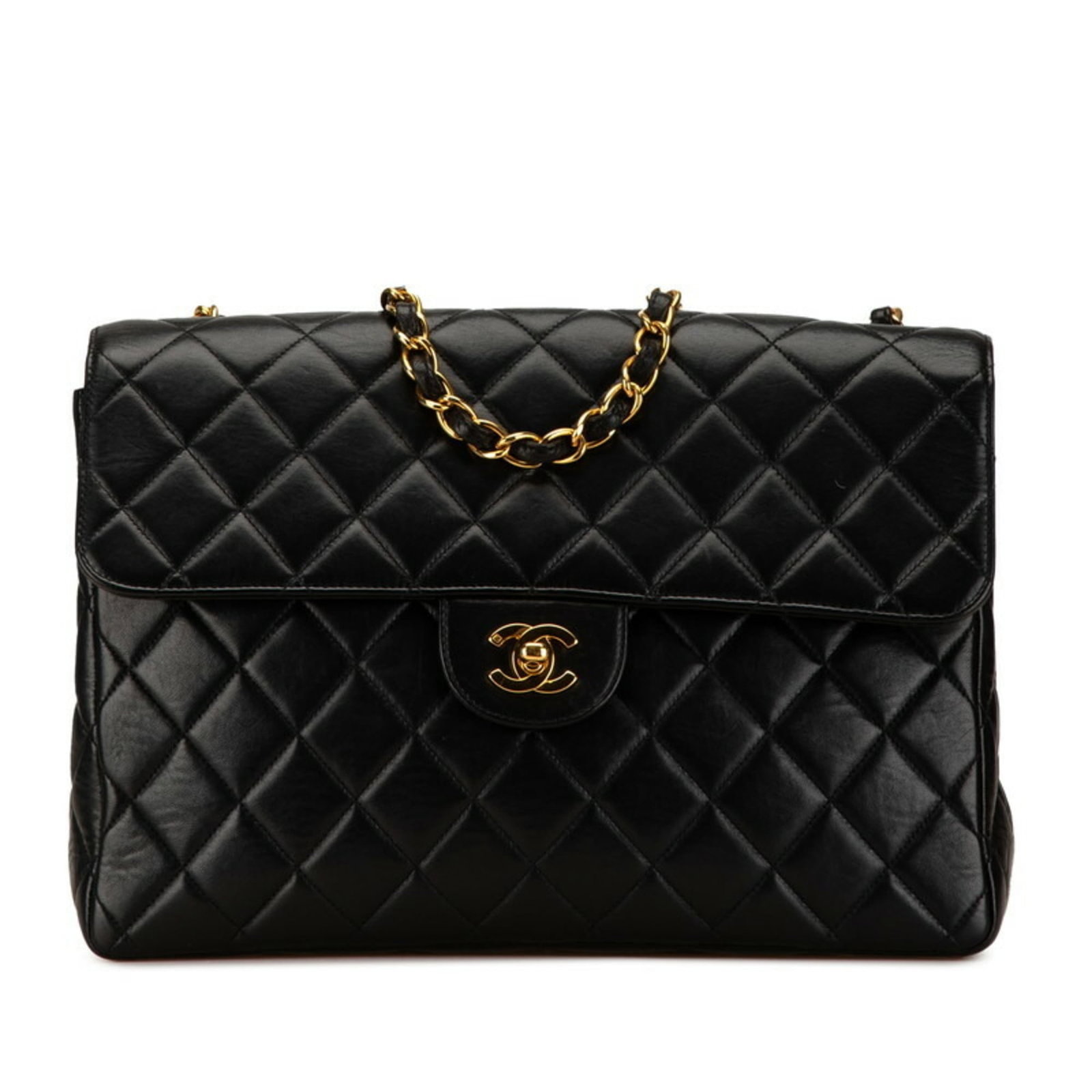 Shoulder Bag Leather Chanel: Shoulder Bag Leather Chanel This black lambskin shoulder bag from Chanel features a sleek and sophisticated design, with a classic shape and timeless elegance. Made from high-quality leather, the bag