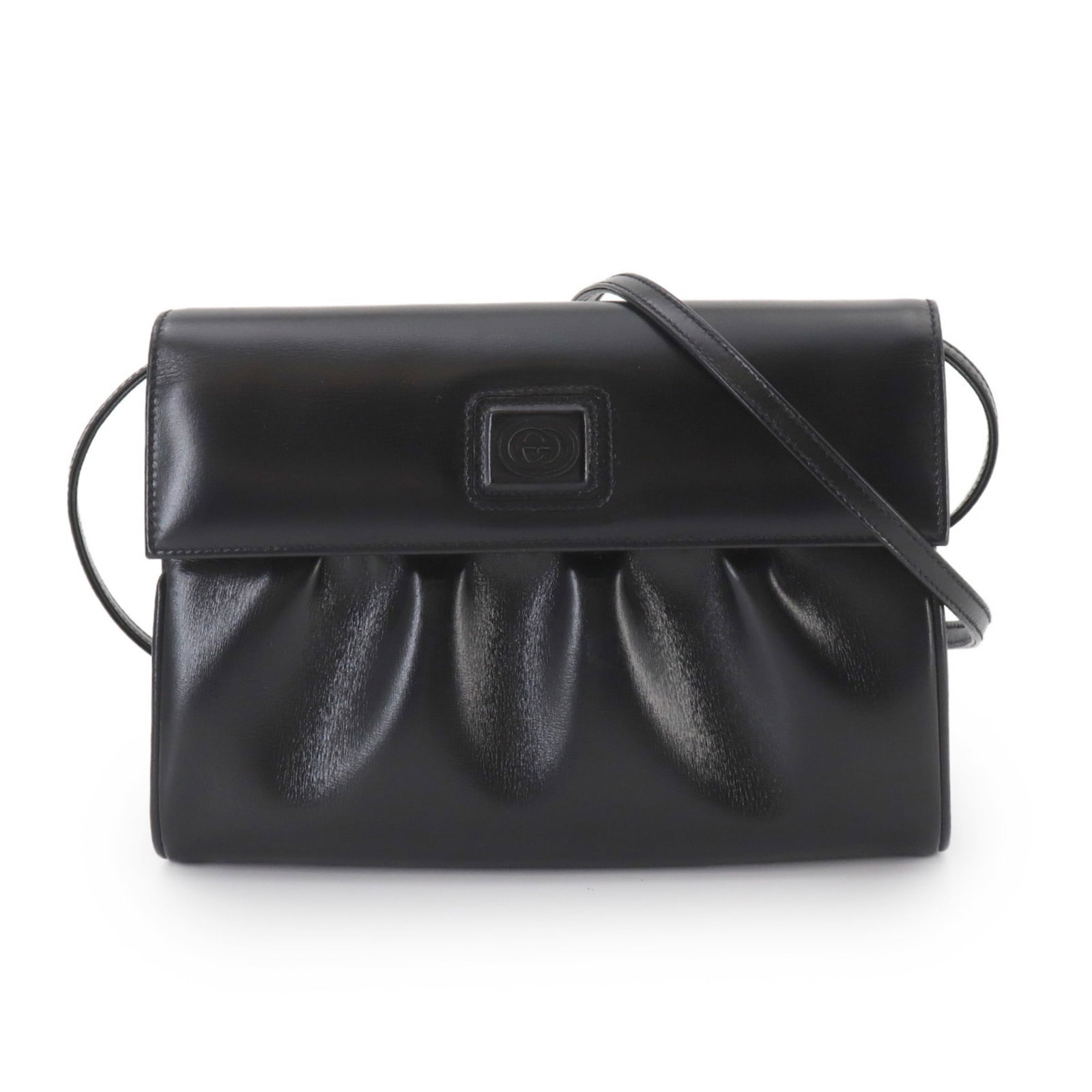 Shoulder Bag Leather Handbag Gucci: Shoulder Bag Leather Handbag Gucci Black leather shoulder bag from Gucci, measuring 16cm x 23cm x 4.5cm, featuring a classic design with clean lines and a timeless aesthetic. Made from high-quality