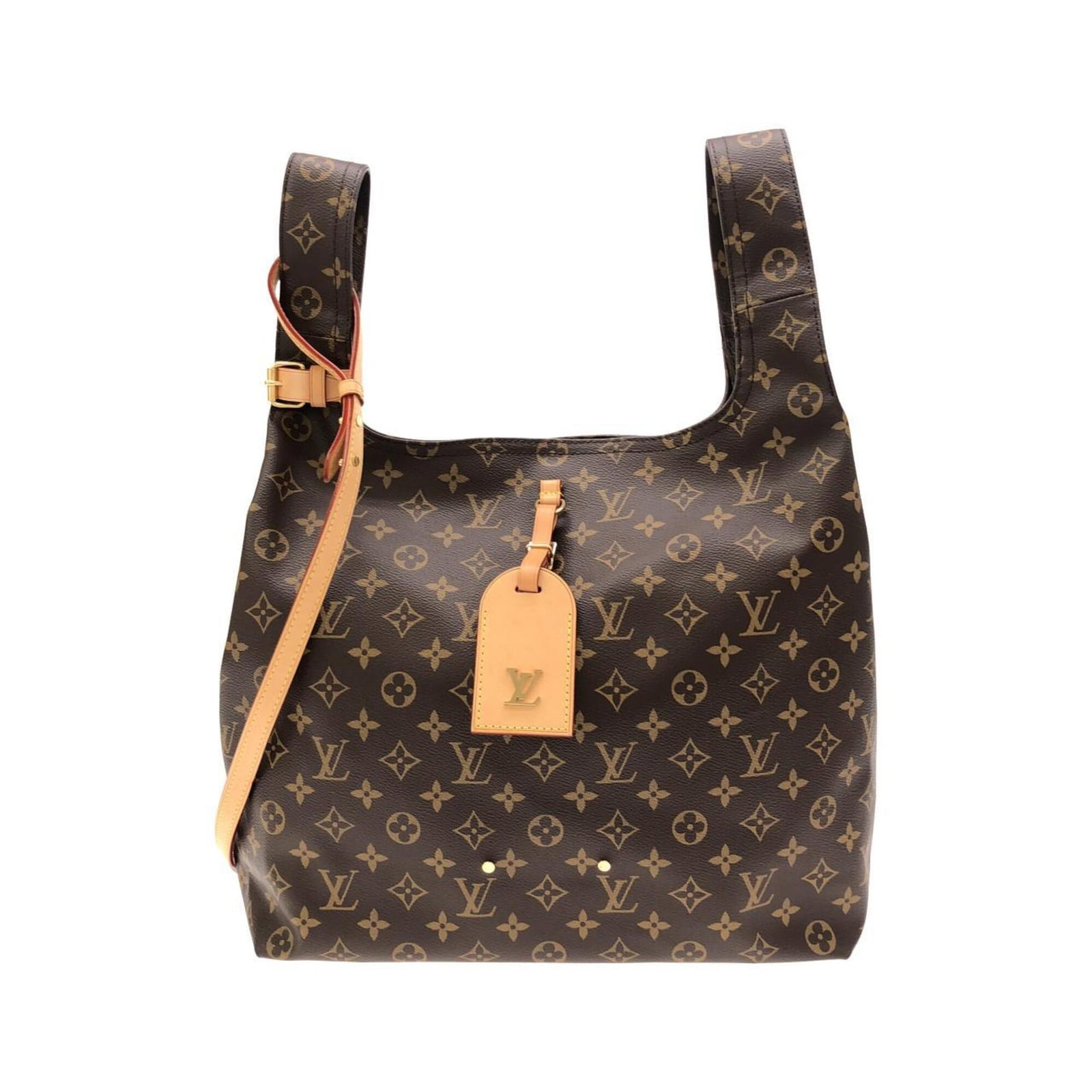 Canvas coated handbag pouch Louis Vuitton: Canvas coated handbag pouch Louis Vuitton Coated canvas, gold hardware, and the iconic Monogram pattern make this Louis Vuitton pouch a stylish accessory. Measuring 33cm x 35cm x 14cm, it's the
