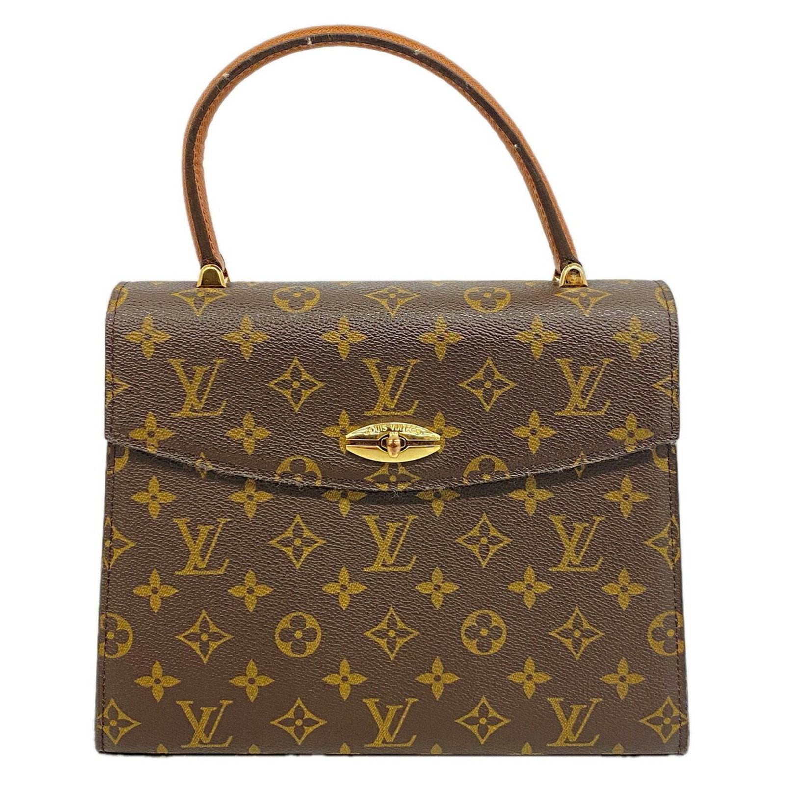 Handbag Louis Vuitton: Handbag Louis Vuitton Brown Louis Vuitton handbag with dimensions 21cm x 26cm x 5.5cm. This handbag features a classic design with a signature Louis Vuitton monogram pattern. The brown color adds a