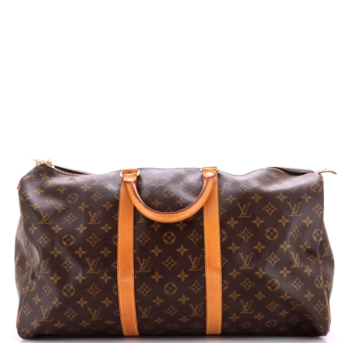 Monogram Canvas 45 Keepall Bag Louis Vuitton: Monogram Canvas 45 Keepall Bag Louis Vuitton Monogram Canvas 45 Keepall Bag in Brown, featuring the iconic Louis Vuitton design. This classic bag boasts a canvas-coated exterior with a brown color and