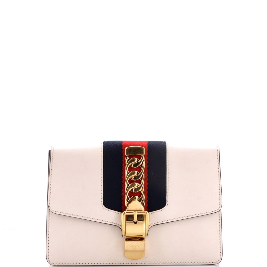 Leather Belt Bag Gucci Sylvie: Leather Belt Bag Gucci Sylvie The Gucci Sylvie Belt Bag is a stylish shoulder bag with a white leather exterior and neutral microfiber interior. Its gold hardware and extra strap add a touch of