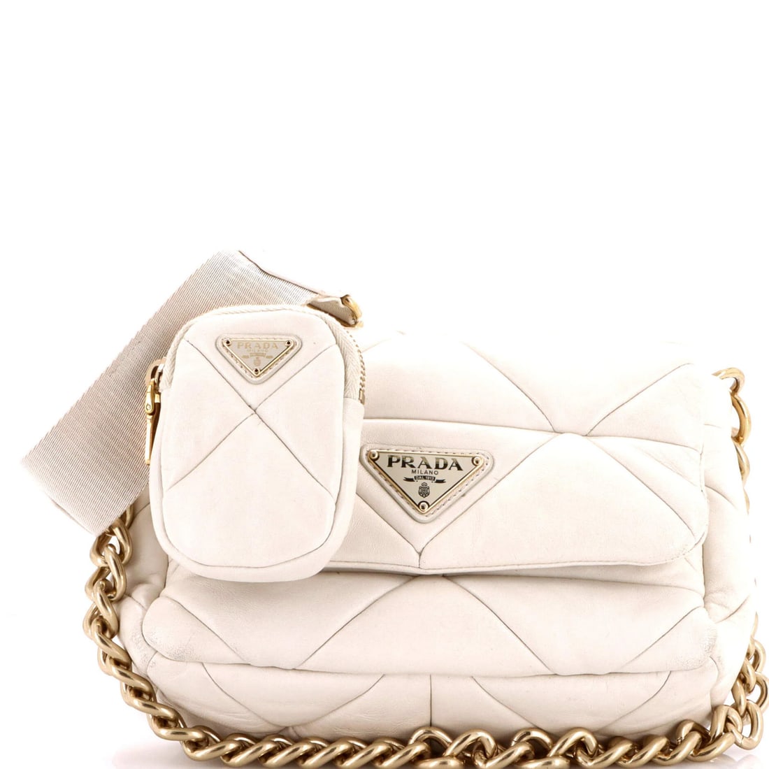 Flap Shoulder Bag Small Quilted Nappa Leather Prada System (1 of 7)
