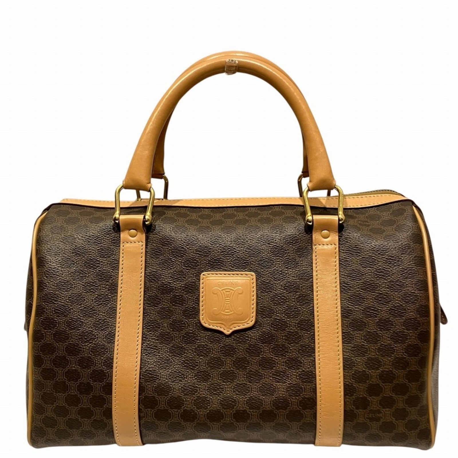 Boston Bag Pvc Leather Celine: Boston Bag Pvc Leather Celine Boston Bag PVC Leather Celine is a unique, handbag made from PVC and leather. Its distinctive brown color and 19cm x 32cm x 16cm dimensions make it a compact and stylish