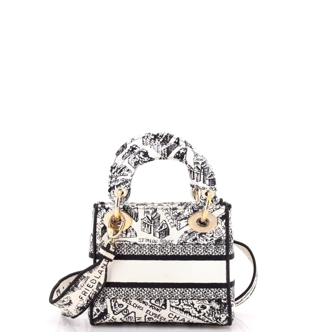 Dior Lady D-Lite Canvas Embroidered Mini Bag - 3