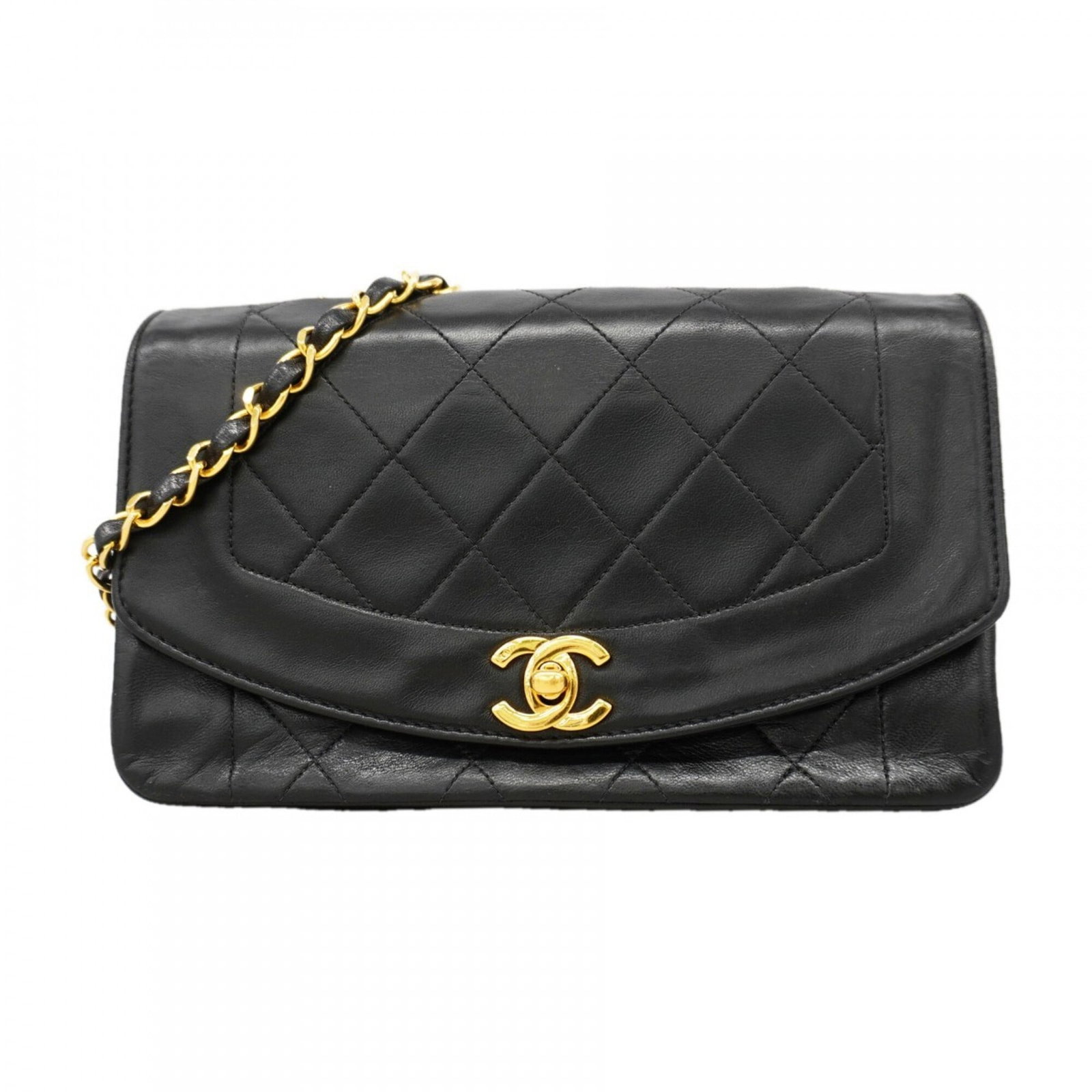 Shoulder Bag Leather Chanel: Shoulder Bag Leather Chanel This black lambskin shoulder bag from Chanel features gold hardware and is made from high-quality leather. With its classic design and timeless style, it's a versatile