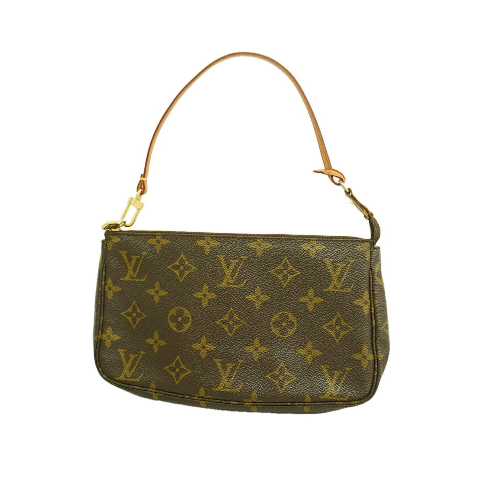 Louis Vuitton Pouch: Louis Vuitton Pouch Brown Louis Vuitton Pouch with Classic Design. This 12.5cm x 21.5cm x 4cm pouch features the iconic Louis Vuitton monogram pattern and is made of high-quality materials. With its