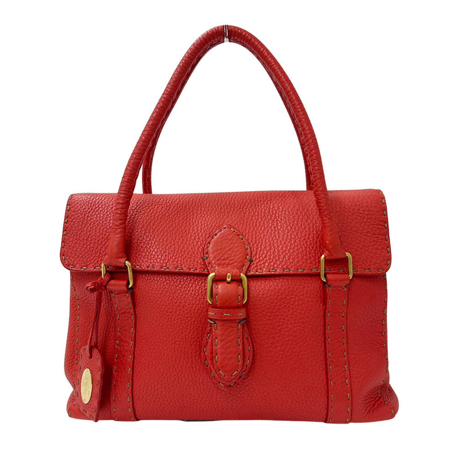 Handbag Leather Fendi: Handbag Leather Fendi Red Fendi leather handbag, 22cm x 31cm x 11cm, made from high-quality leather. The bold red color and classic design make this handbag a stylish accessory. Item Specifics: