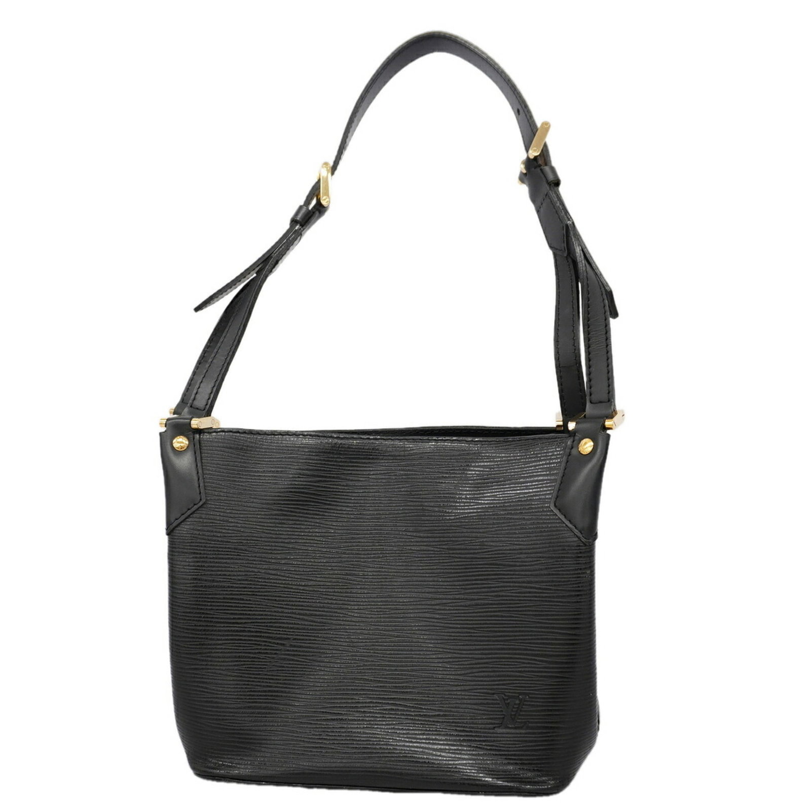 Shoulder Bag by Louis Vuitton: Shoulder Bag by Louis Vuitton The Louis Vuitton shoulder bag boasts a sleek Noir color and compact dimensions, measuring 18cm x 18.5cm x 11cm. This stylish bag features a classic design and a