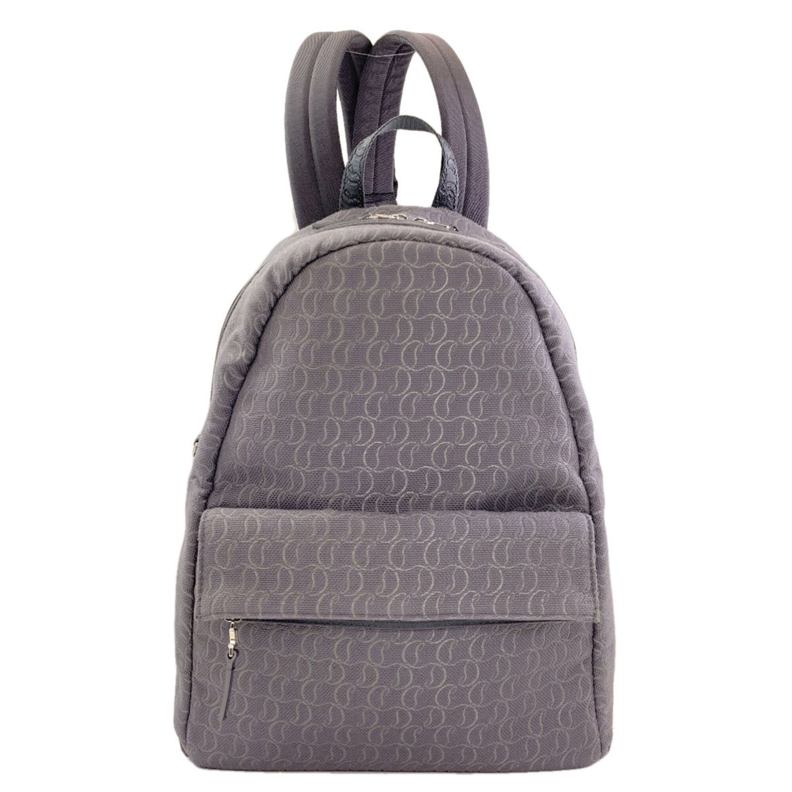 Canvas Christian Louboutin Backpack: Canvas Christian Louboutin Backpack Gray Canvas Christian Louboutin Backpack. This stylish backpack is made from canvas and features a signature from the brand. A versatile and compact option, it meas