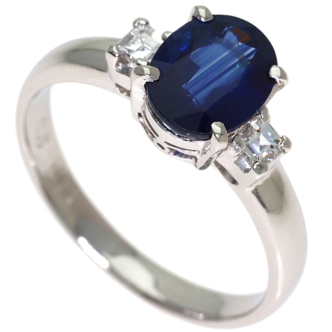 Sapphire diamond ring platinum 1.71ct 3.8g (1 of 8)