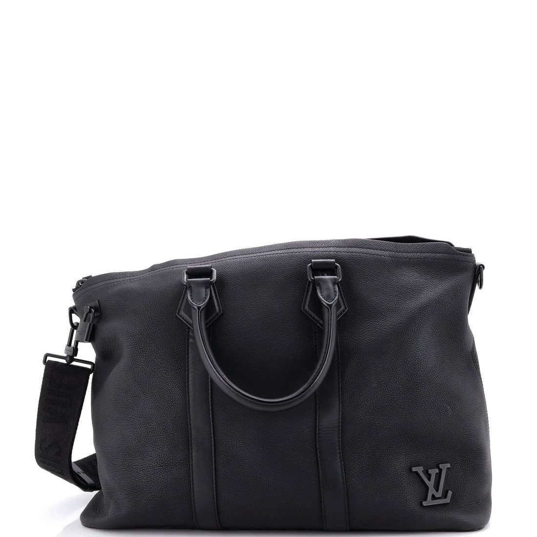 Lock It Leather Louis Vuitton Tote Aerogram: Lock It Leather Louis Vuitton Tote Aerogram Black Lock It Leather Louis Vuitton Tote Aerogram with corner wear, edge wear, and minor scuffs, featuring a classic design with a 5" handle drop and