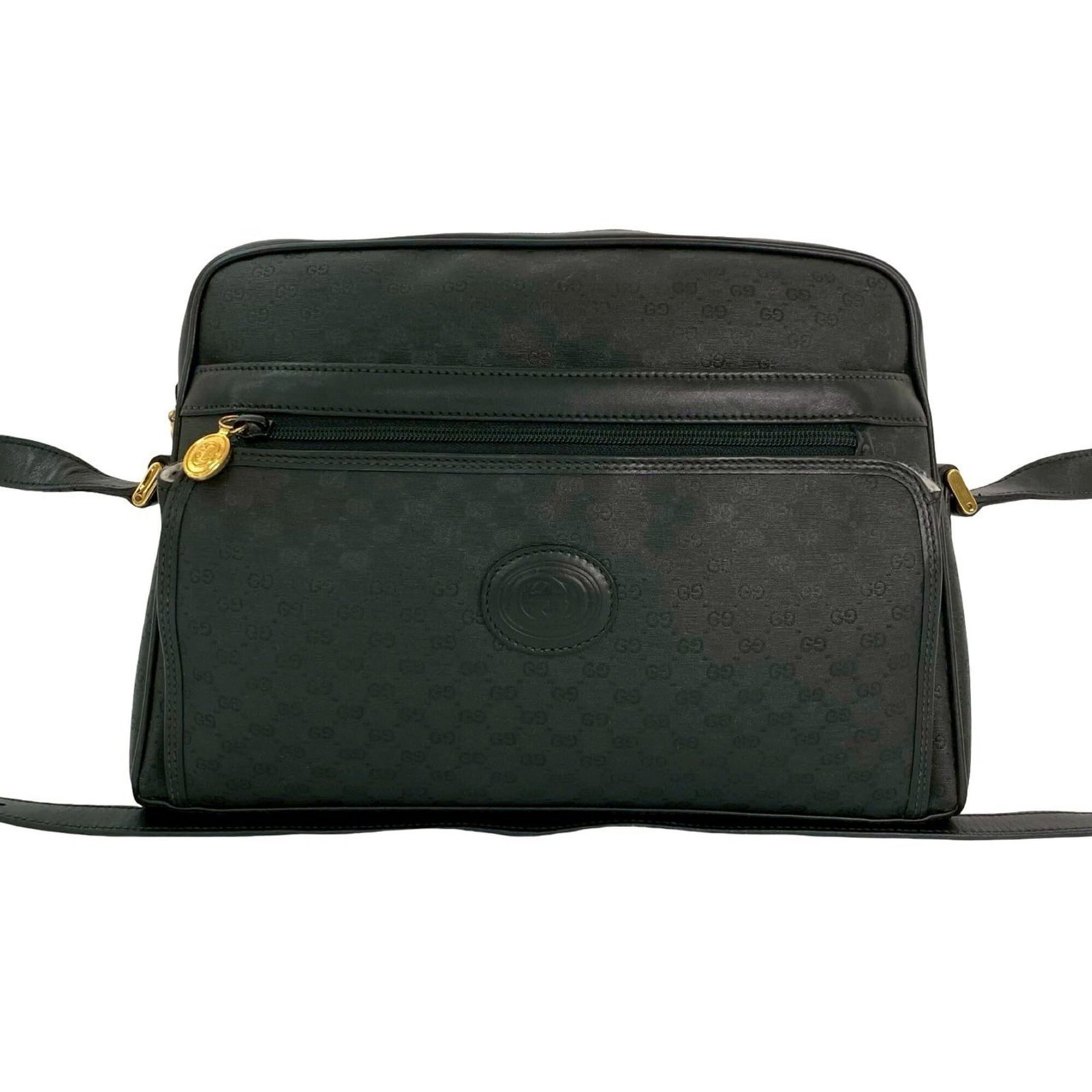 Shoulder Bag Leather Pvc Gucci Pochette: Shoulder Bag Leather Pvc Gucci Pochette The Gucci Pochette is a black leather and PVC shoulder bag with a size of 19.5cm x 28.5cm x 8cm. This pochette features a classic design with a simple, sleek