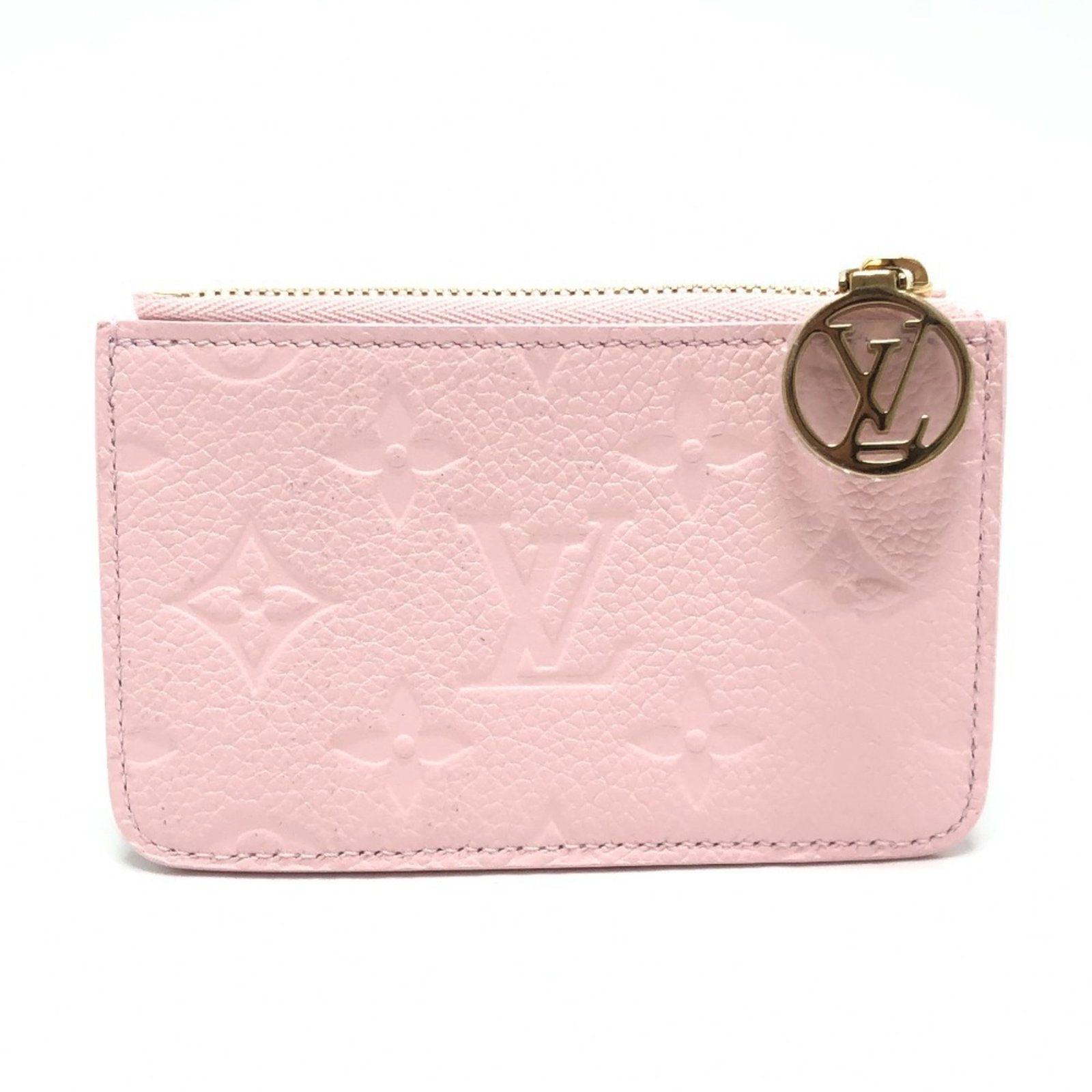 Monogram Leather Louis Vuitton Card Empreinte Case: Monogram Leather Louis Vuitton Card Empreinte Case Monogram Empreinte Leather Card Case from Louis Vuitton features a pink color and a classic design. Made from high-quality monogram Empreinte