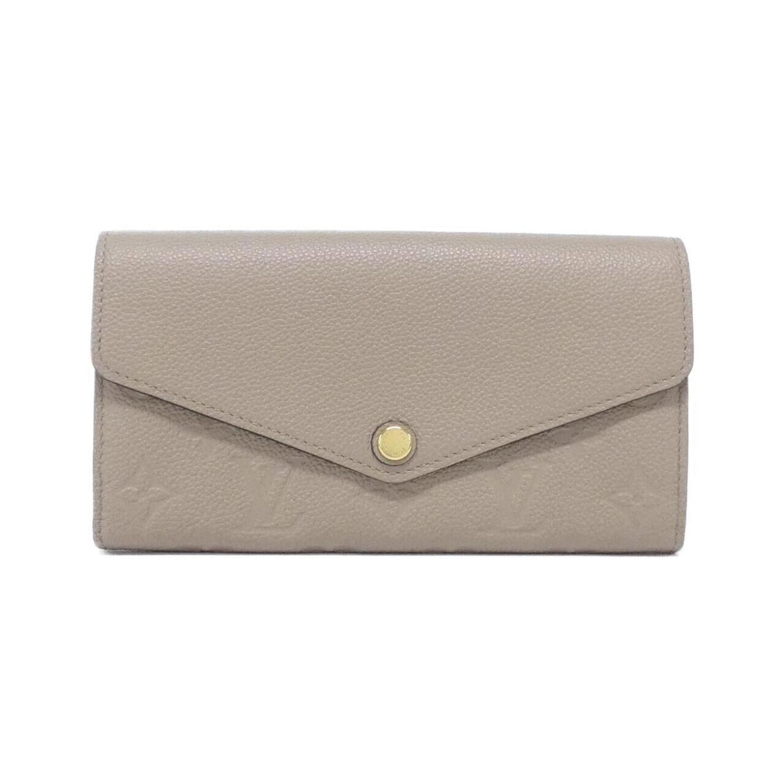 Leather Wallet Bi Fold Louis Vuitton: Leather Wallet Bi Fold Louis Vuitton Calf leather Tourterelle color, 10cm x 19cm x 2cm dimensions, a classic bi-fold design from Louis Vuitton's Monogram Empreinte line. This long wallet features