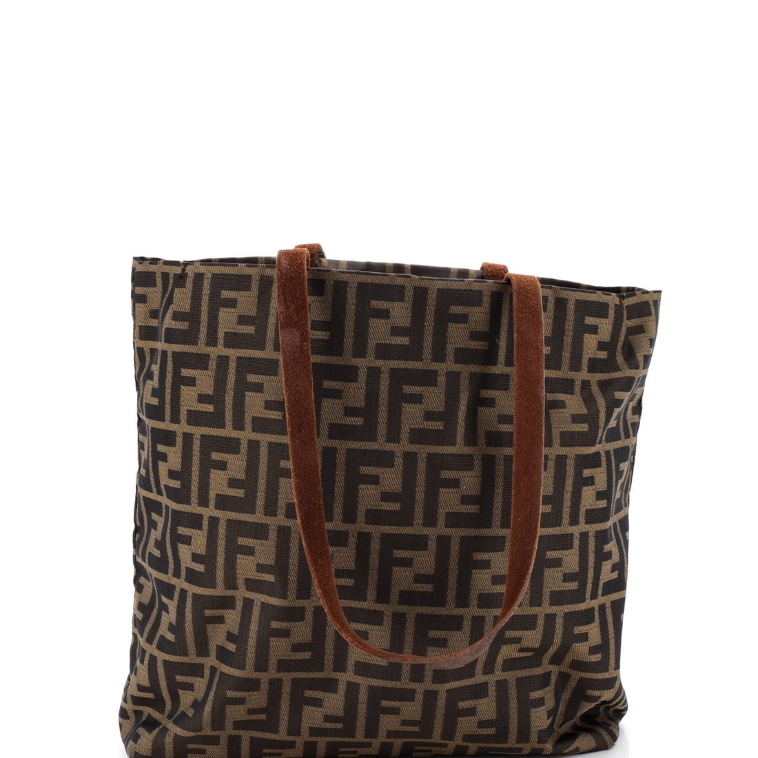 Coated Canvas Shopping Tote Medium Fendi Zucca: Coated Canvas Shopping Tote Medium Fendi Zucca Medium Fendi Zucca Coated Canvas Shopping Tote in Brown. This medium-sized shopping tote features a coated canvas exterior in a rich brown color, with a