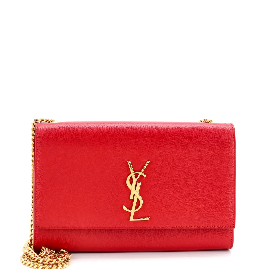 Monogram Crossbody Bag Medium Grainy Leather Classic Saint: Monogram Crossbody Bag Medium Grainy Leather Classic Saint The Saint Laurent Classic Monogram Crossbody Bag Medium Grainy Leather Classic Saint features a striking red exterior with a medium grainy le