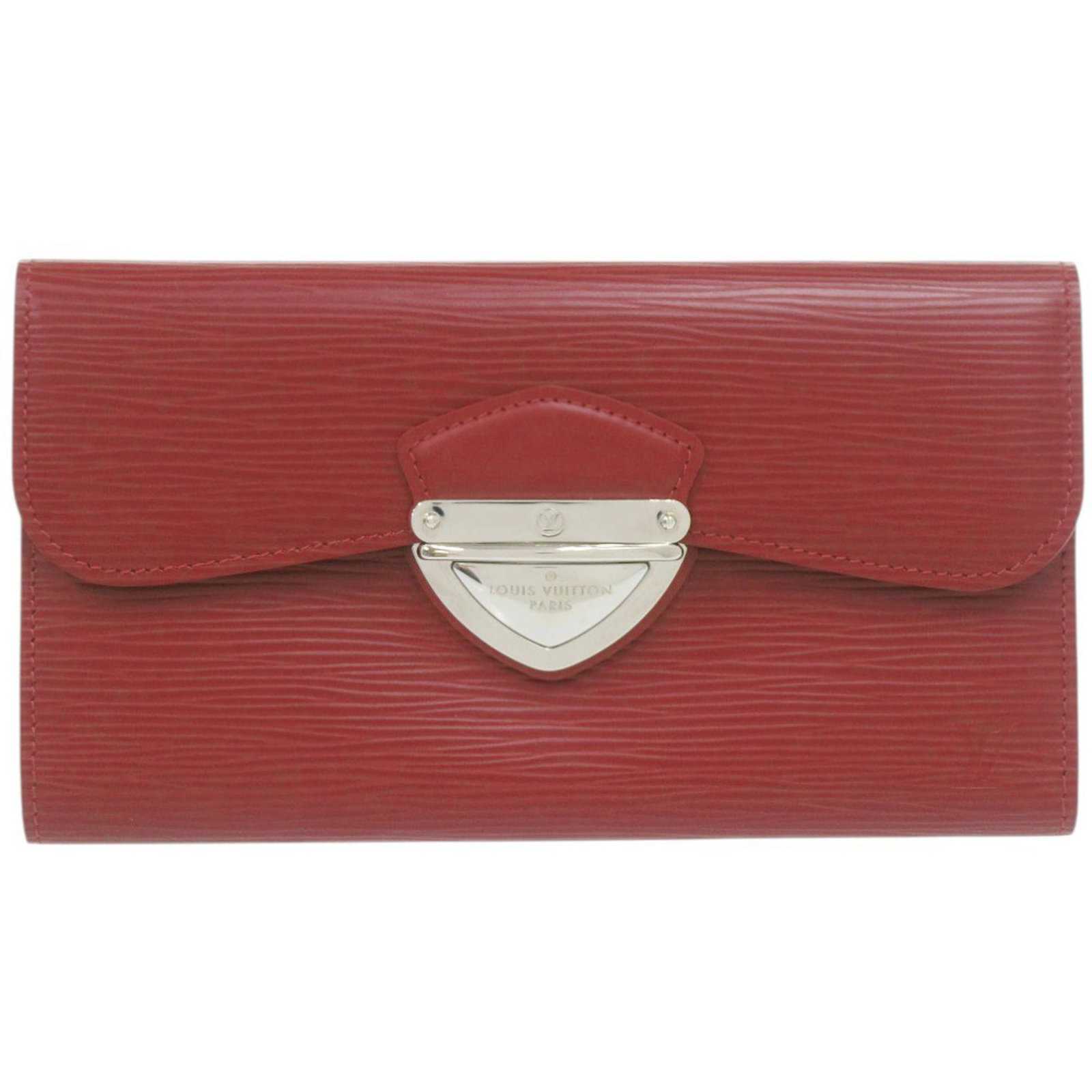 Louis Vuitton Long Wallet (Tri-Fold) Epi Leather: Louis Vuitton Long Wallet (Tri-Fold) Epi Leather Red Epi leather Louis Vuitton long wallet with a tri-fold design, measuring 10.5cm x 19cm x 2cm. This stylish wallet features the iconic Louis Vuitton