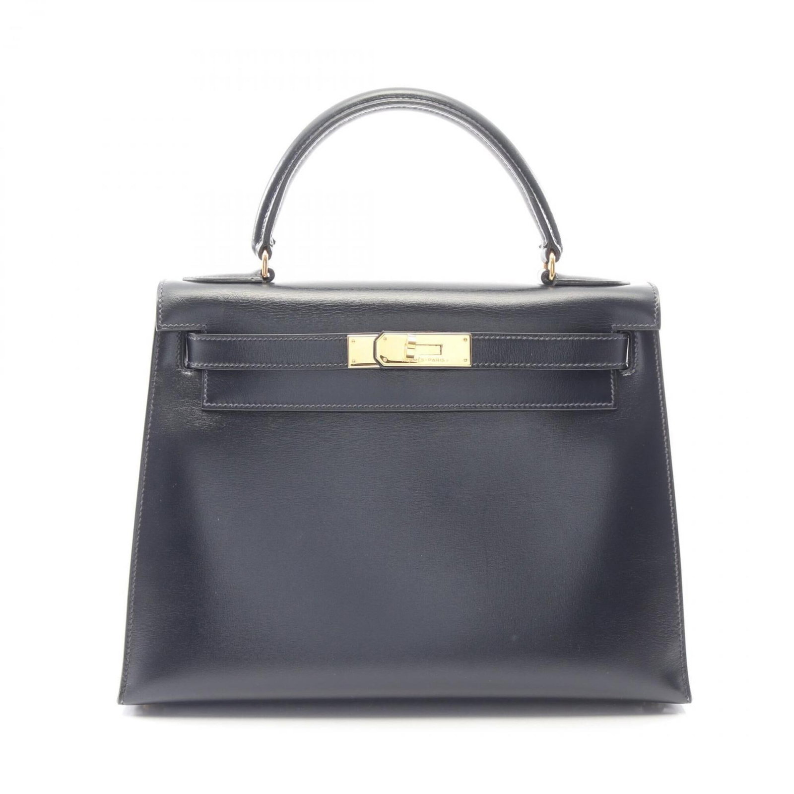 Calf Leather Handbag Box Hermes: Calf Leather Handbag Box Hermes Box calf leather construction provides a durable and long-lasting finish for this 21cm x 28cm x 11cm handbag. The blue indigo and navy color combination adds a touch of