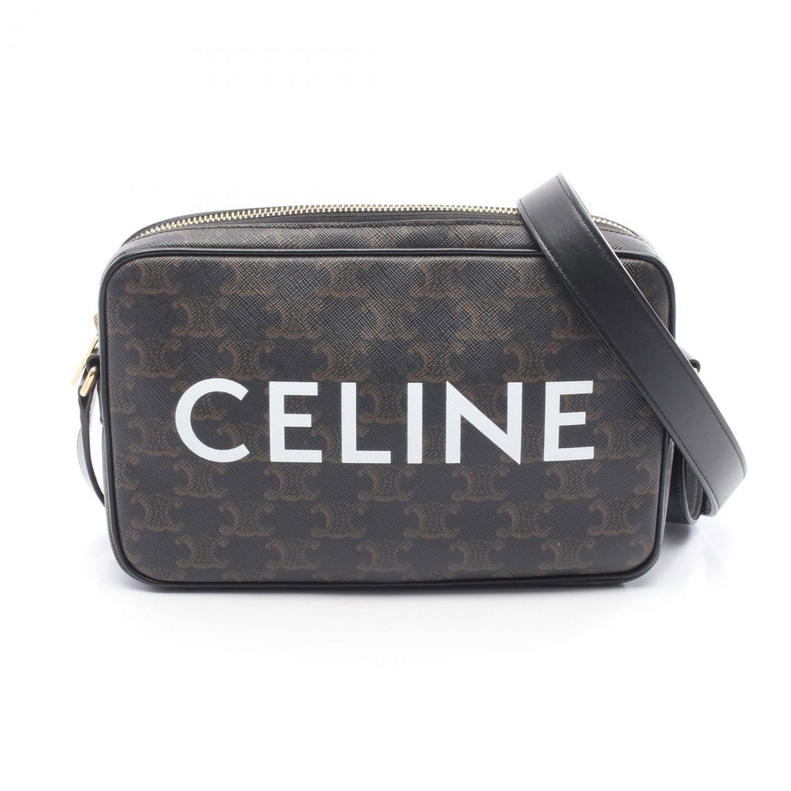 Canvas Leather Bag Shoulder Bag Coated Celine Messenger: Canvas Leather Bag Shoulder Bag Coated Celine Messenger Coated canvas and leather combine in a sleek, modern design, defining this Celine messenger shoulder bag. Measuring 15cm x 23cm x 4cm, it featur