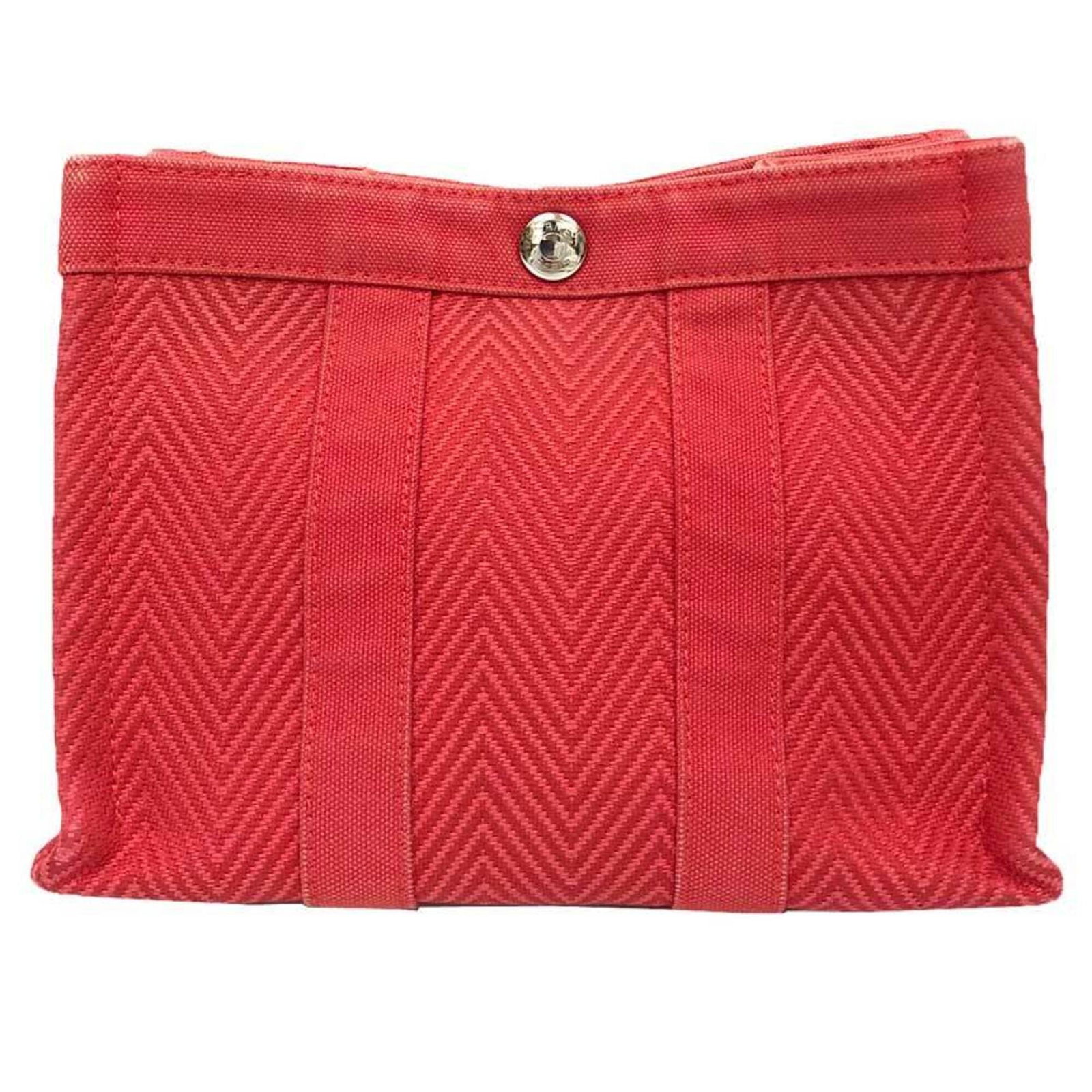Cotton Pouch Hermes: Cotton Pouch Hermes Cotton pouch from the iconic French fashion house Hermes, featuring a vibrant red color and a compact size of 15cm x 20cm x 12.5cm. This stylish pouch is made from high-quality cot