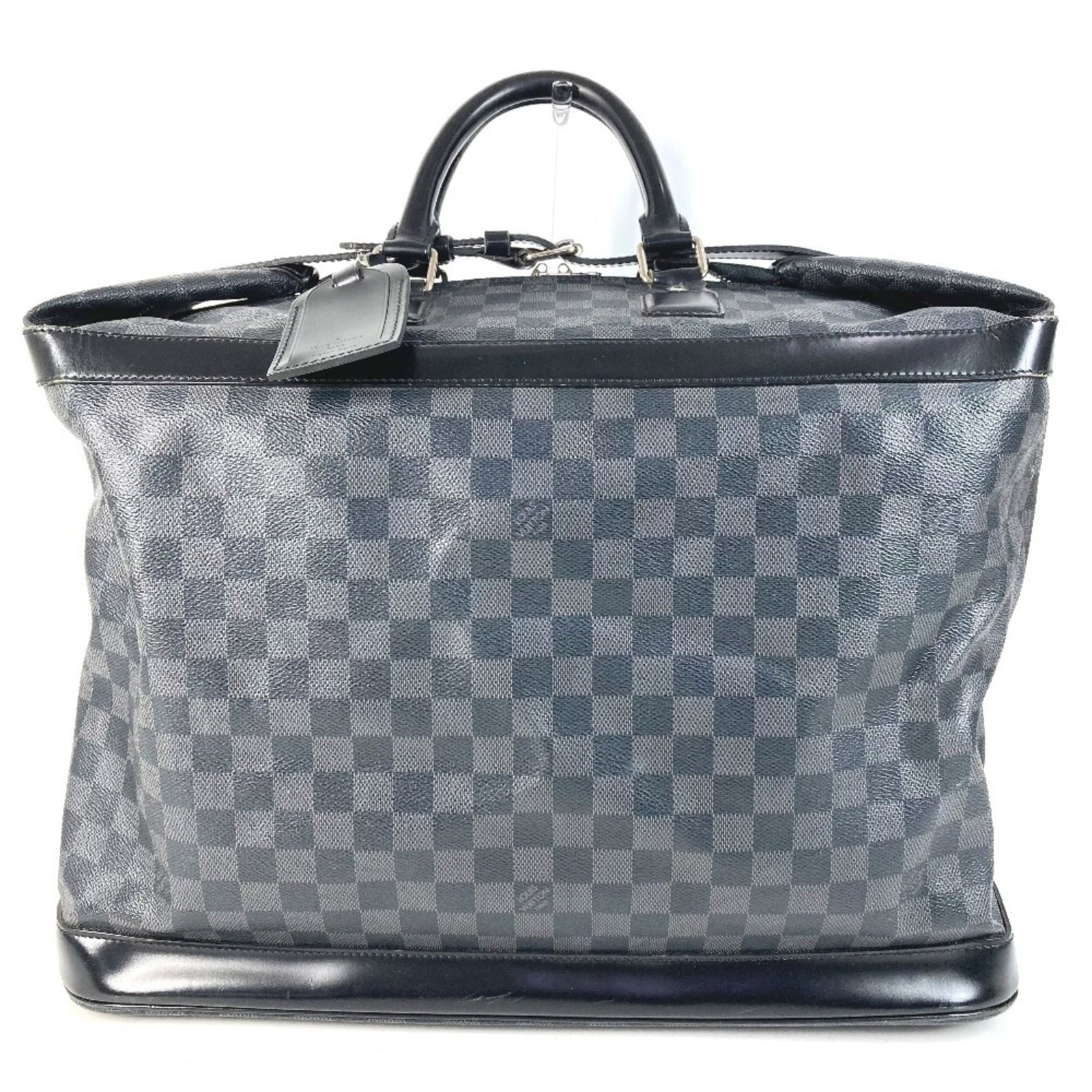 Louis Vuitton Boston Damier Graphite Handbag: Louis Vuitton Boston Damier Graphite Handbag Boston Damier Graphite Handbag from Louis Vuitton, featuring the iconic Damier Graphite pattern in black, with a classic design and timeless elegance.