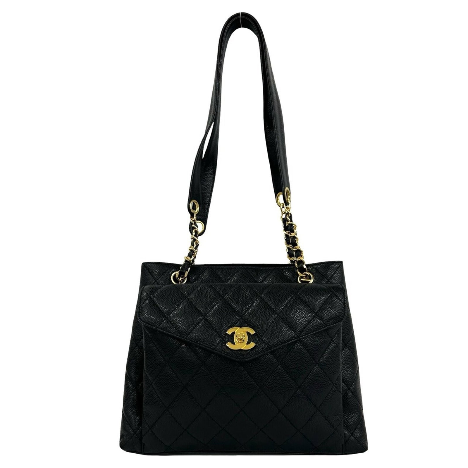 Calfskin Grained Shoulder Bag Tote Bag Chanel: Calfskin Grained Shoulder Bag Tote Bag Chanel Calfskin Grained Shoulder Bag Tote Bag Chanel - A luxurious black shoulder bag made from high-quality, grained calfskin, featuring a timeless design that 