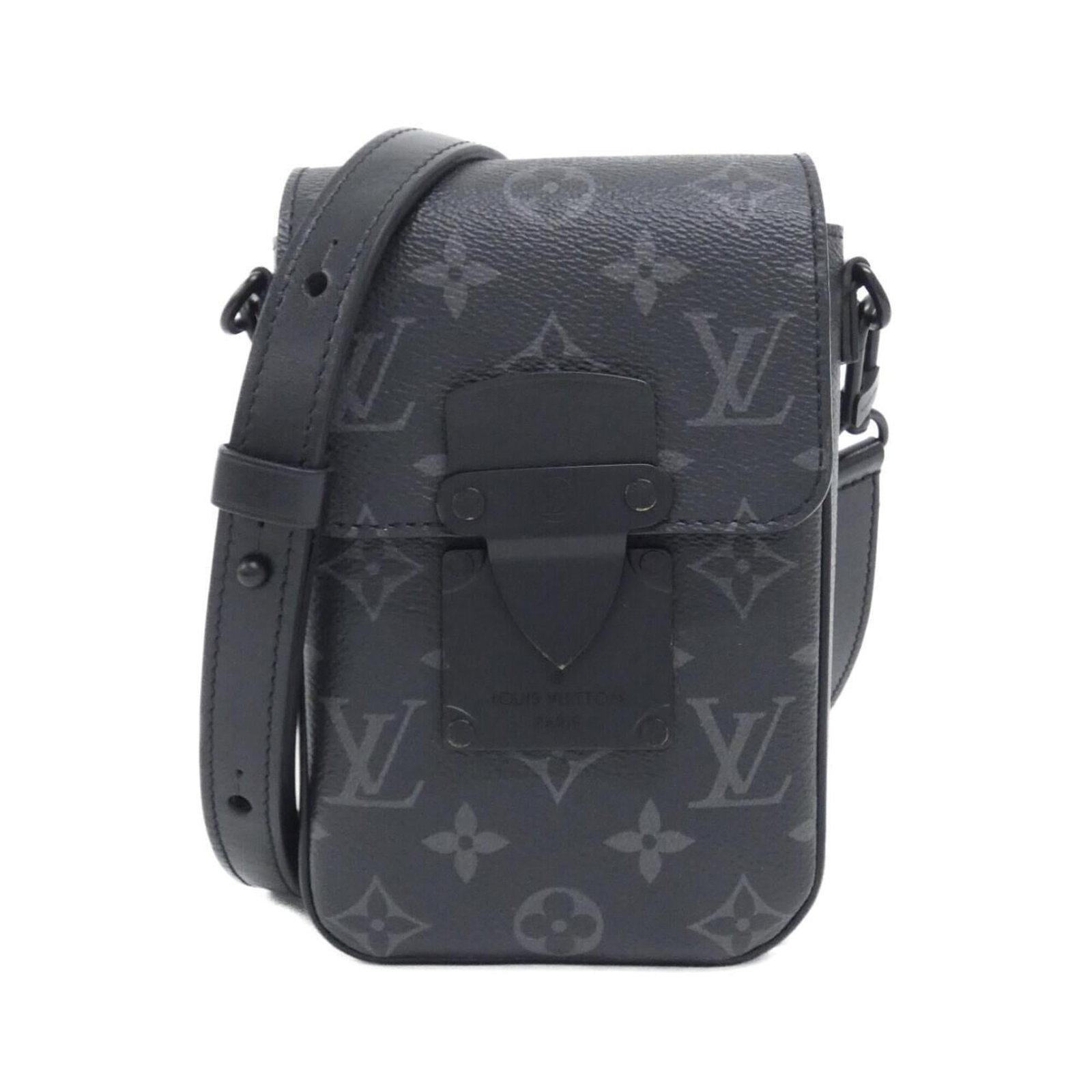 Monogram Eclipse Vuitton Bag Shoulder Louis: Monogram Eclipse Vuitton Bag Shoulder Louis Monogram Eclipse Vuitton Bag Shoulder Louis is a sleek and sophisticated shoulder bag featuring the iconic Monogram Eclipse pattern in black. With its compa