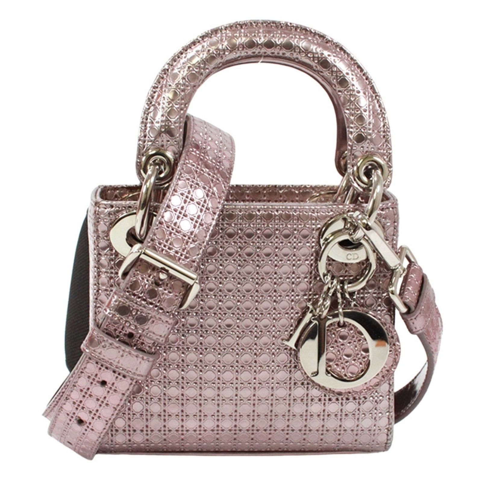 Patent Leather Shoulder Bag Christian Dior: Patent Leather Shoulder Bag Christian Dior Patent leather shoulder bag from Christian Dior, crafted in Italy with a metallic pink finish. This small, elegant bag measures 13cm x 14cm x 4cm and