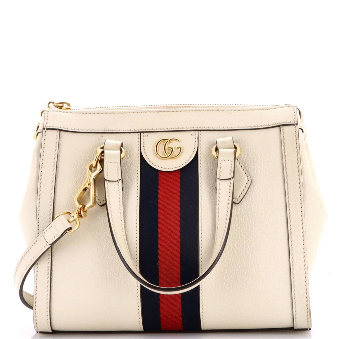 Handle Leather Small Top Tote Gucci: Handle Leather Small Top Tote Gucci Small Neutral Gucci Leather Top Handle Tote with Gold Hardware, featuring a classic design with minor edge wear and cracking, and a great condition overall.