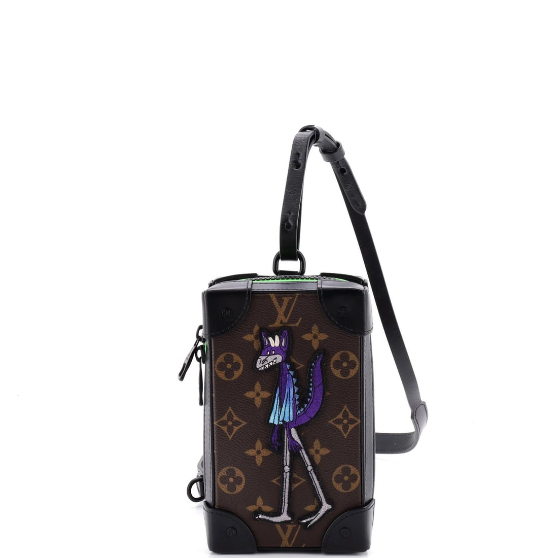 Louis Vuitton Soft Trunk Phone Box Monogram Canvas with LV Friends Patch: Louis Vuitton Soft Trunk Phone Box Monogram Canvas with LV Friends Patch Soft Trunk Phone Box Monogram Canvas with LV Friends Patch, a stylish and functional cross body bag from Louis Vuitton, boasts 