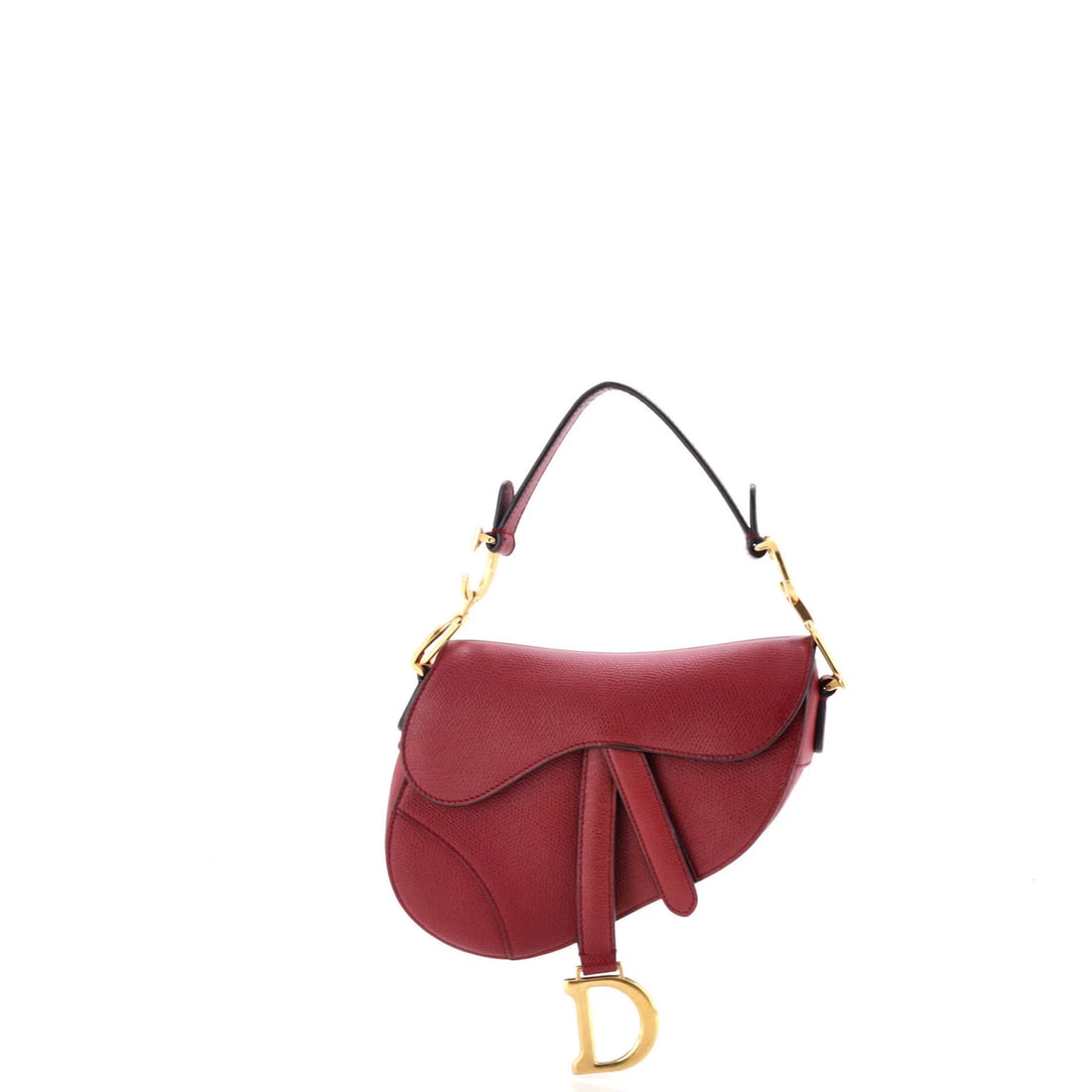 Mini Leather Christian Dior Saddle Handbag: Mini Leather Christian Dior Saddle Handbag Mini Leather Christian Dior Saddle Handbag in Red. This mini leather shoulder bag features a classic saddle style with a bold red exterior and matching suede
