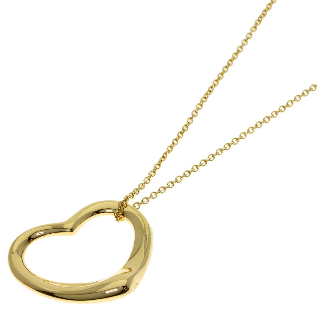 Yellow Gold Necklace Tiffany&Co Open Heart K18: Yellow Gold Necklace Tiffany&Co Open Heart K18 Yellow Gold Necklace Tiffany&Co Open Heart K18 is a stunning piece featuring K18 yellow gold material and an open exterior design. Measuring 15.7 inches 