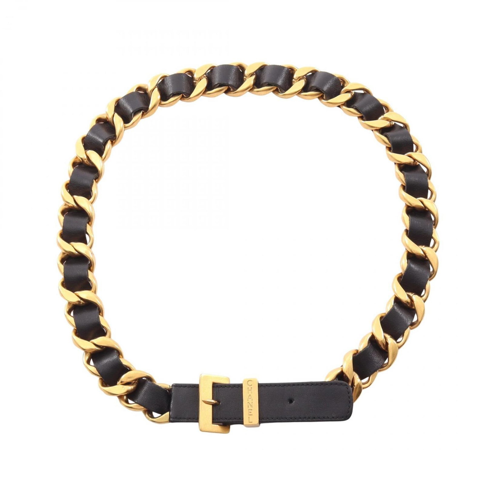 Chain Belt for Chanel: Chain Belt for Chanel Chain belt for Chanel, made from high-quality black leather and gold accents, features a sleek 70cm-74cm length. The classic design is a timeless addition to any wardrobe. Item S