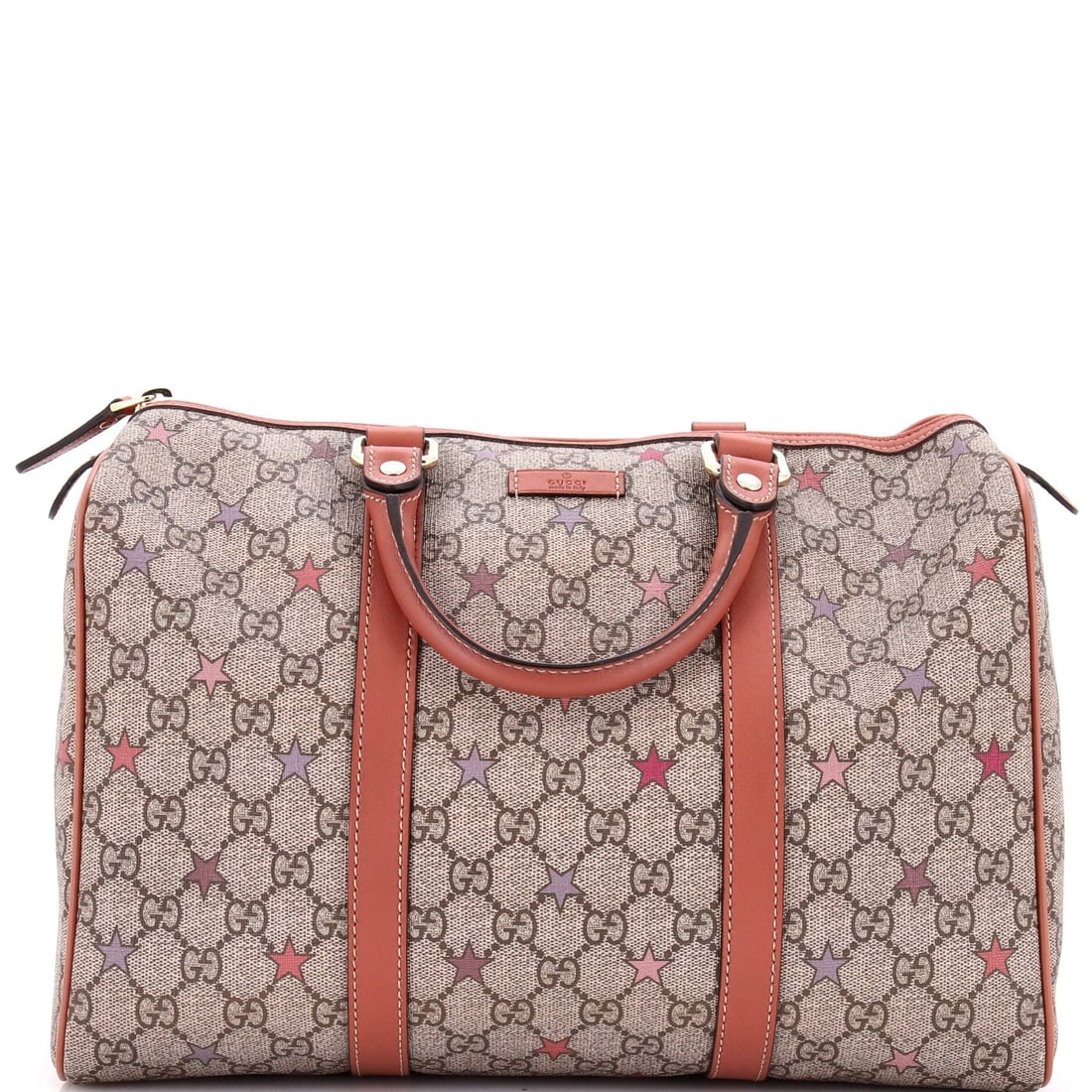 Gucci Joy Medium Limited Edition GG Coated Canvas Boston Bag: Gucci Joy Medium Limited Edition GG Coated Canvas Boston Bag The Gucci Joy Medium Limited Edition GG Coated Canvas Boston Bag boasts a striking pink exterior with a canvas coated finish, adding a