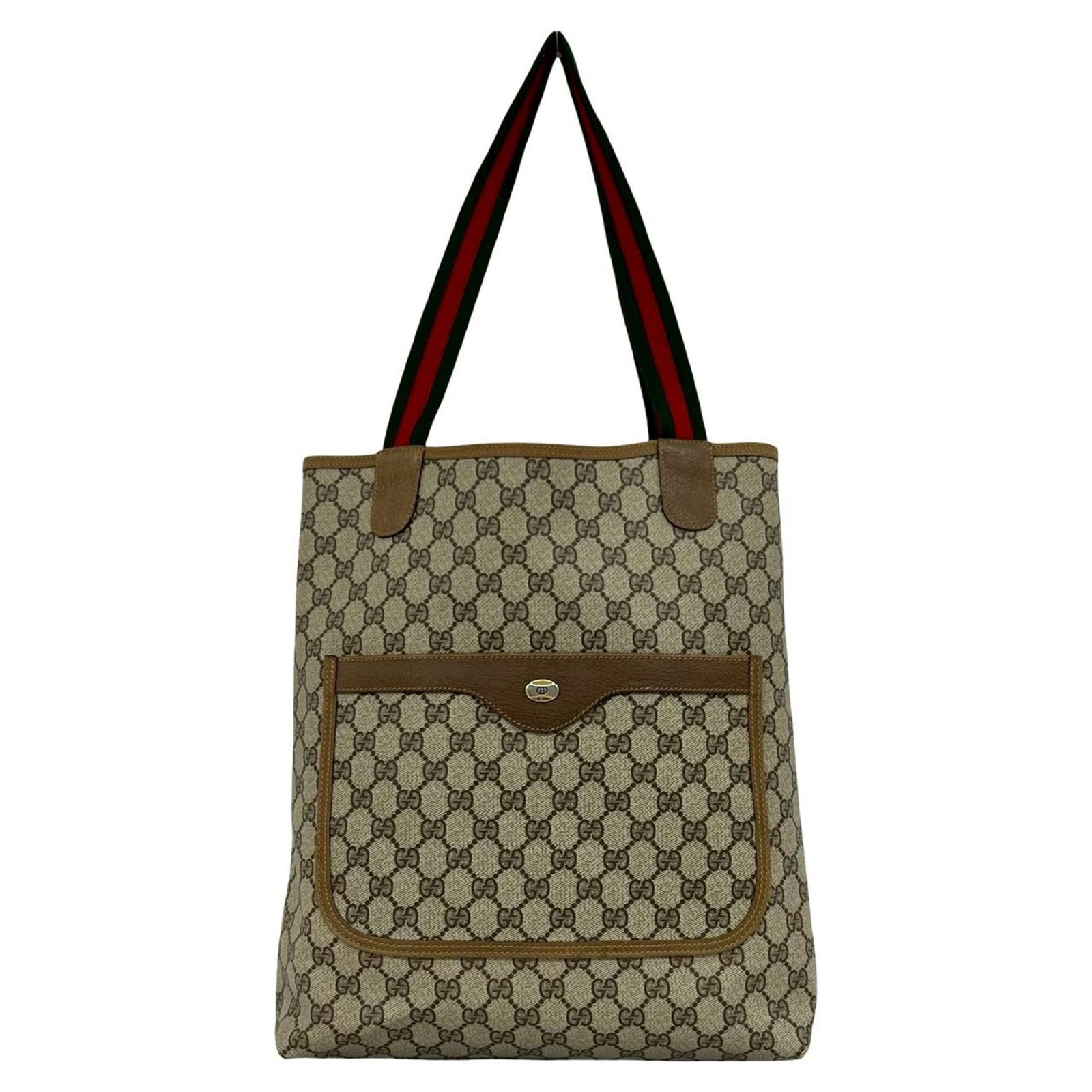 Pvc Leather Handbag Tote Bag: Pvc Leather Handbag Tote Bag PVC and leather combine in this Gucci-style handbag tote bag, available in brown, green, and red colors. Measuring 36cm x 36cm x 9.5cm, it features a unique blend of mater
